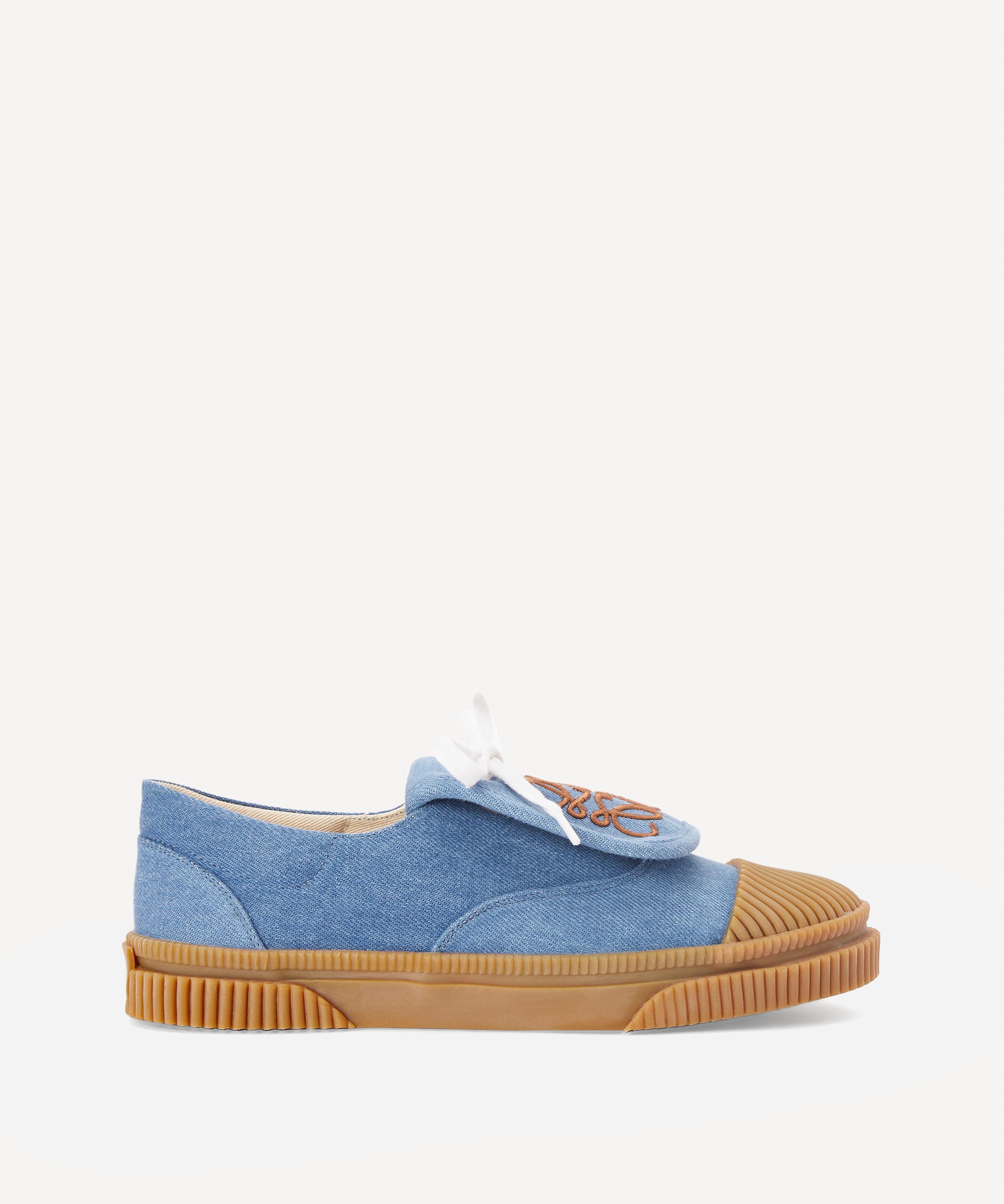 Loewe X Paula's Ibiza Denim Flap Trainers - Size 6.5 In Blue
