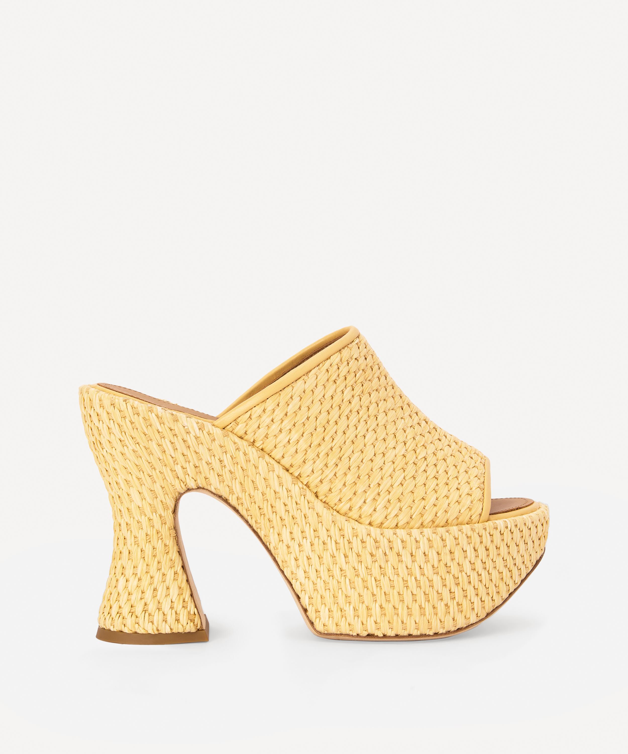 LOEWE LOEWE WOMEN'S X PAULA'S IBIZA RAFFIA PLATFORM MULES 