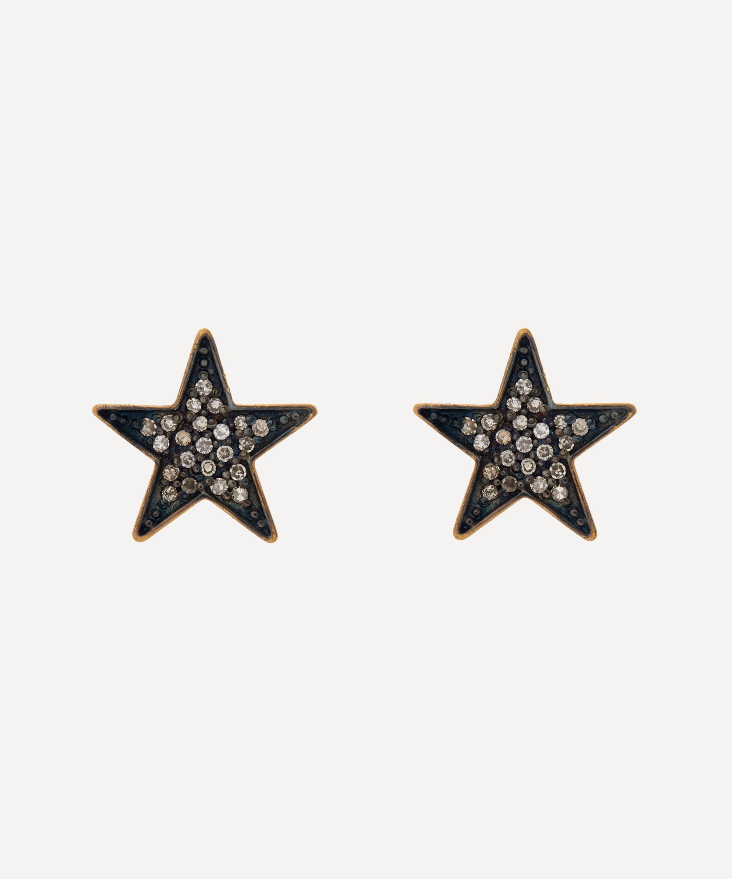 Kirstie Le Marque 9ct Gold-Plated Diamond Chunky Star Stud Earrings Luxury