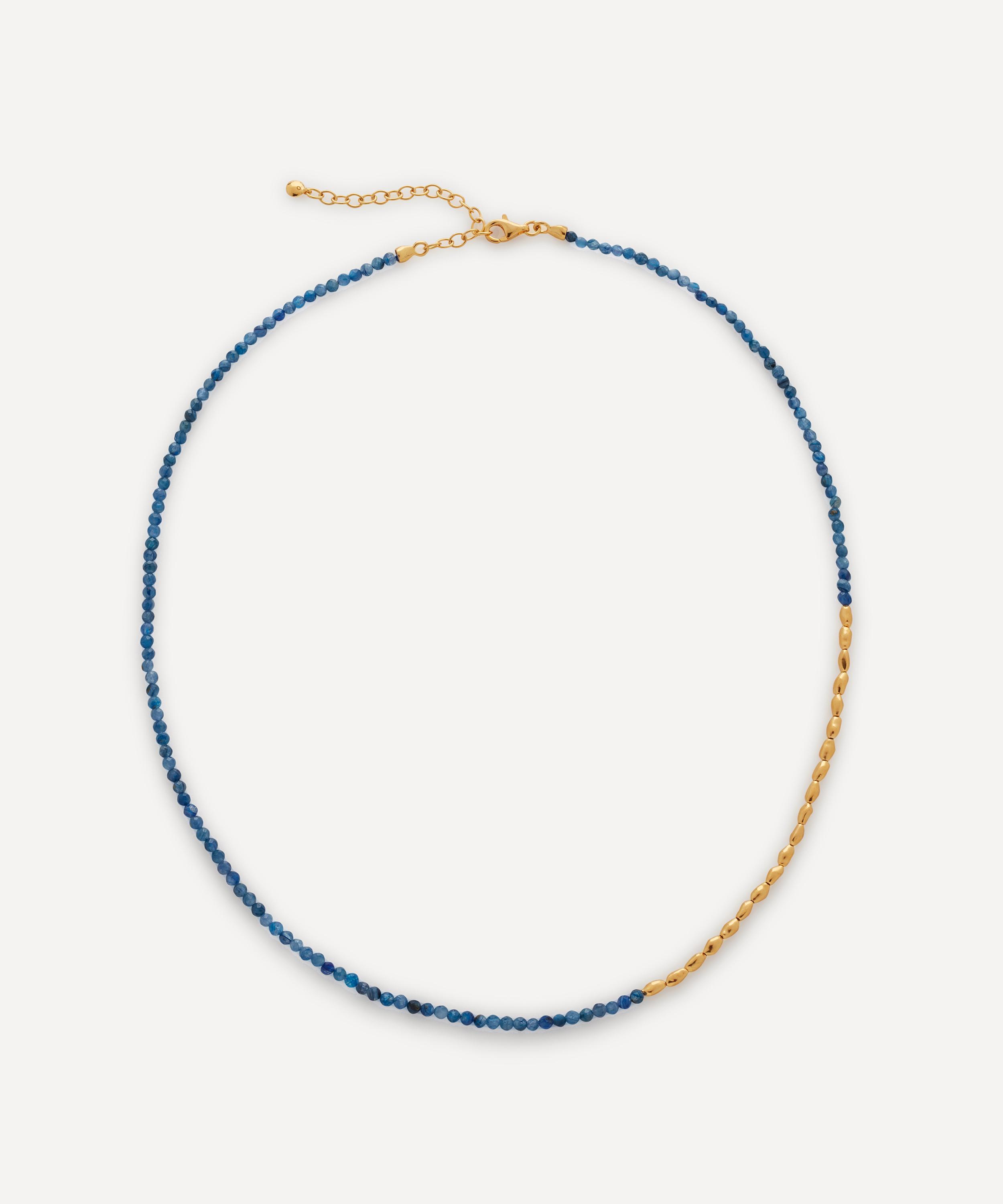 Monica Vinader Gold Plated Vermeil Silver 16-18' Mini Nugget Gemstone Beaded Necklace In Multi