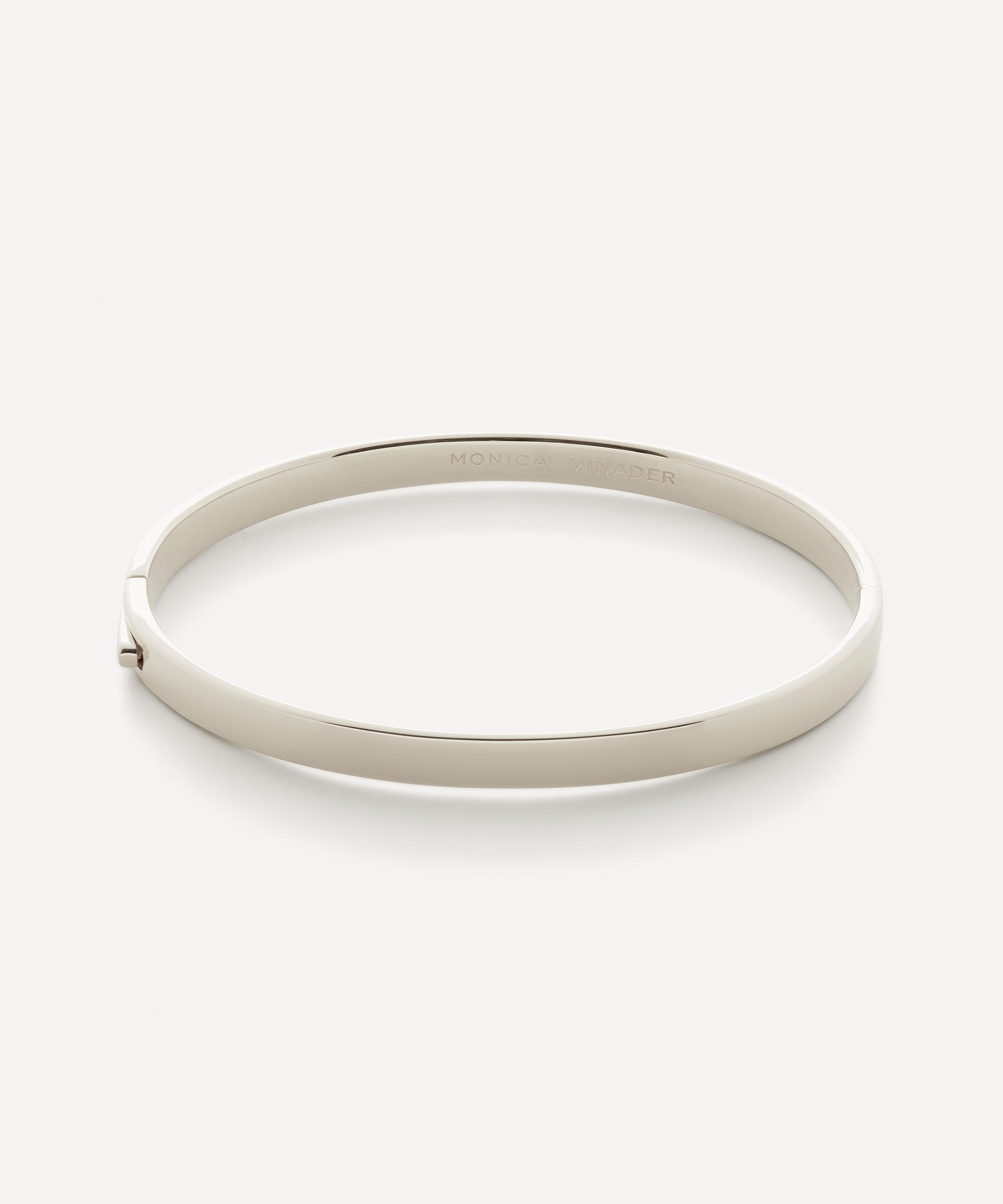 Monica Vinader Essential Recycled Sterling-silver Bangle Bracelet In Silver
