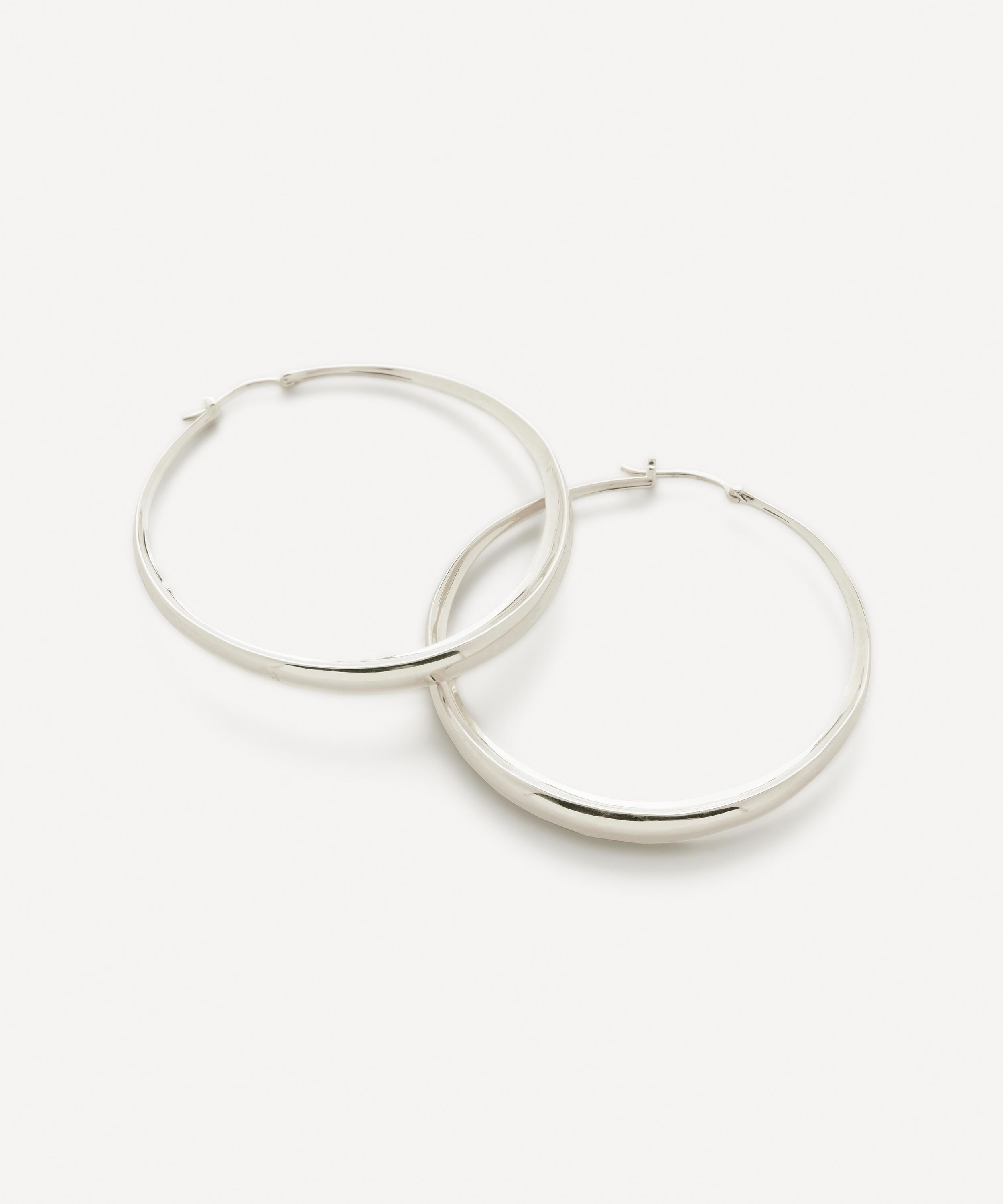 Monica Vinader Sterling Silver Siren Deia Chamfered Large Hoop Earrings
