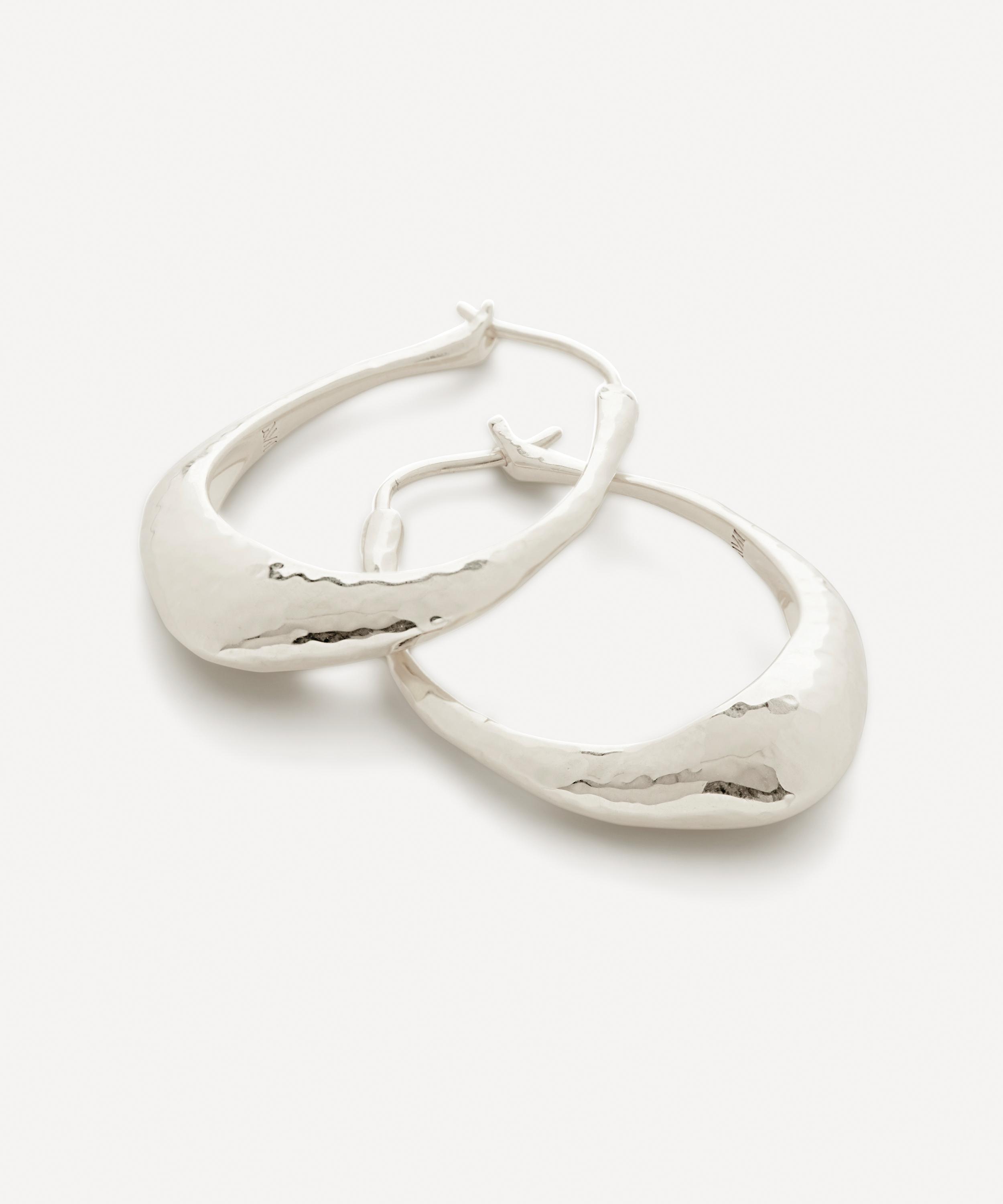 Monica Vinader Sterling Silver Siren Deia Medium Hoop Earrings