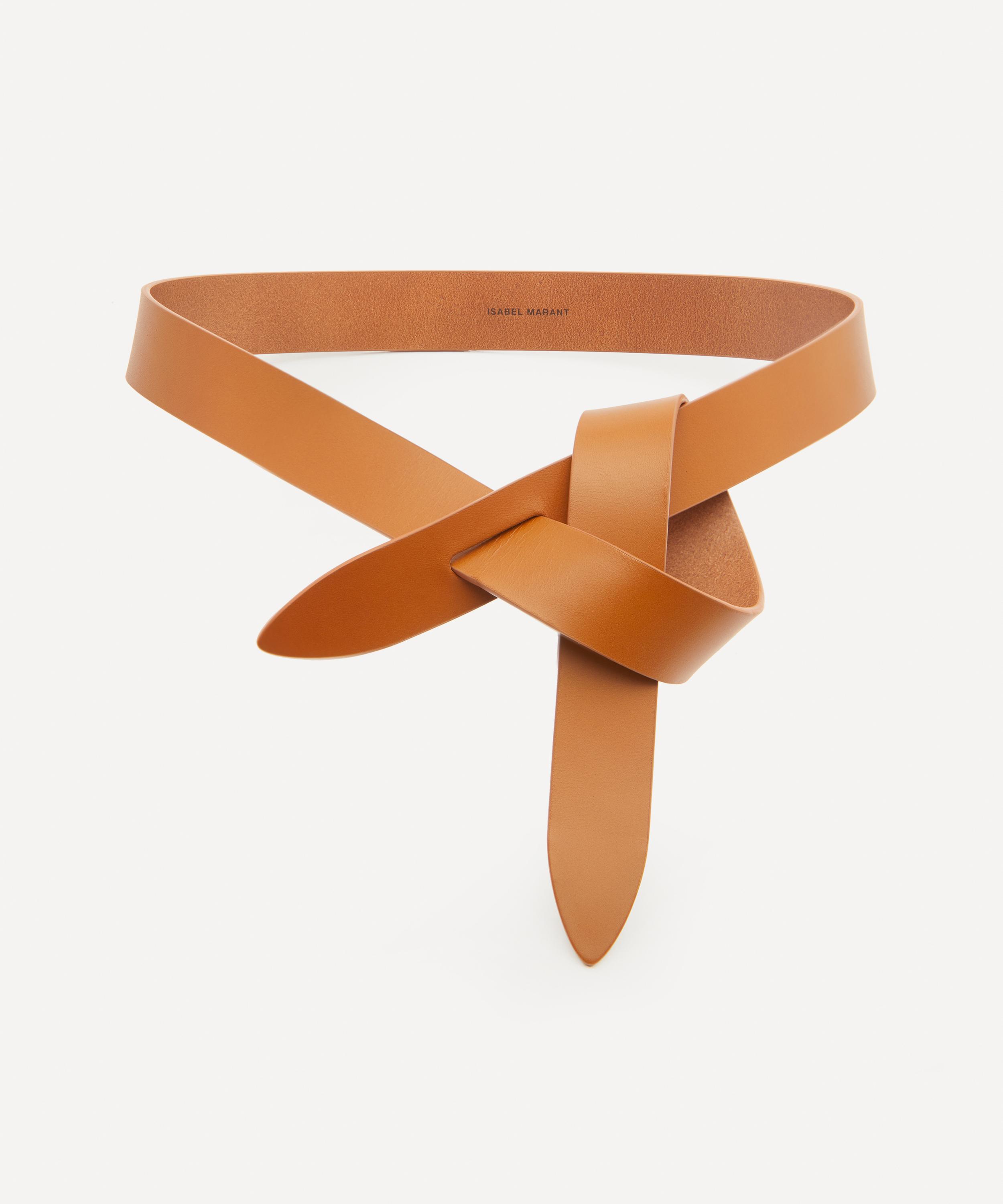 Isabel Marant Lecce Velvety Leather Wrap Belt In Tan