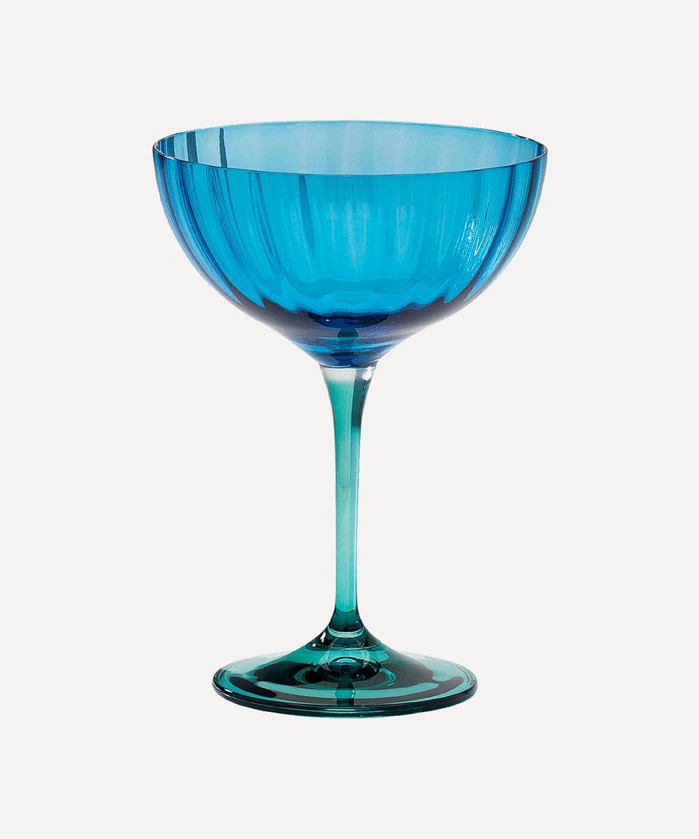 Anna + Nina Jazzy Blue Champagne Glass In Multi-colour