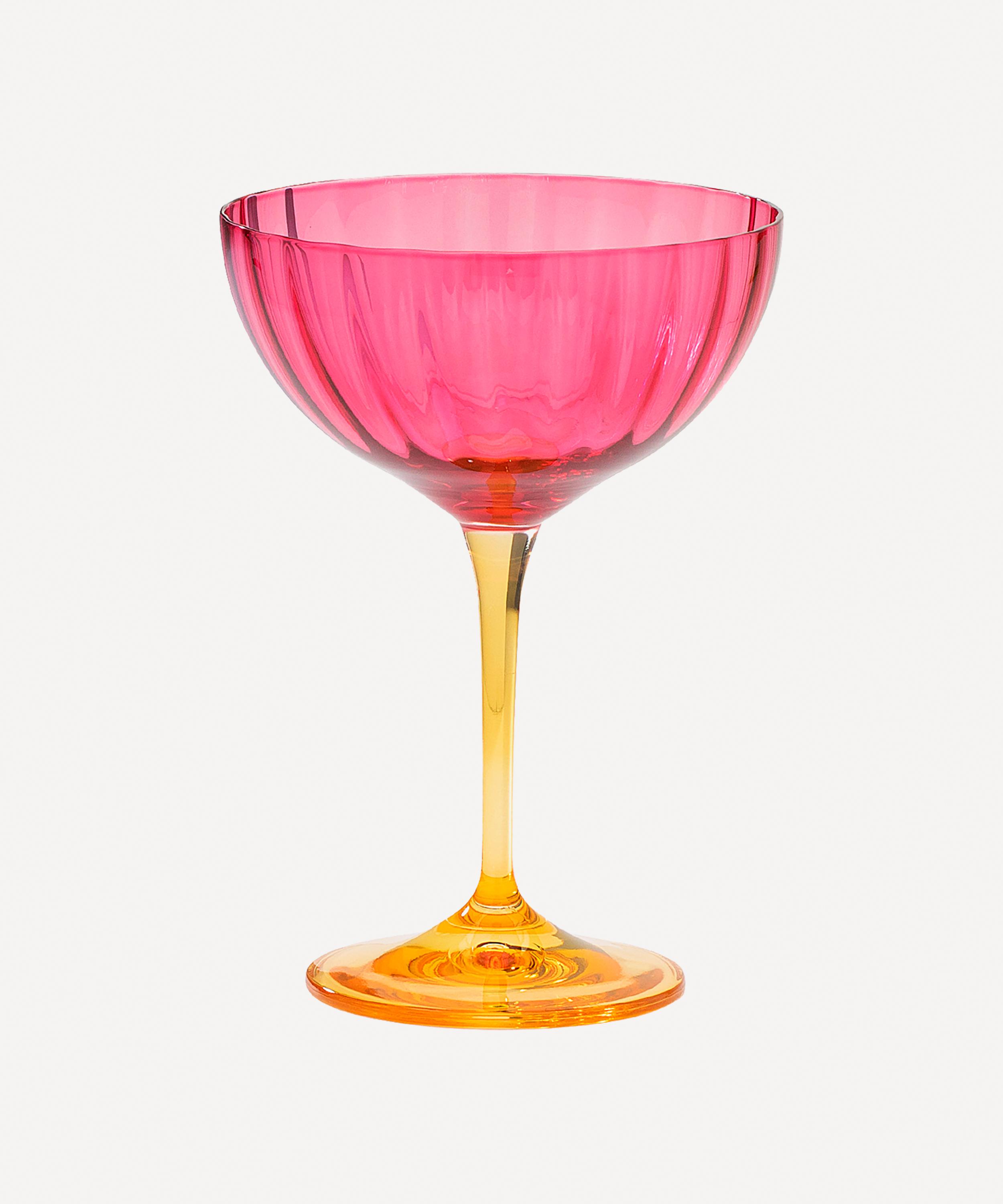 Anna + Nina Jazzy Rippled Champagne Glass 23cm In Multi-colour