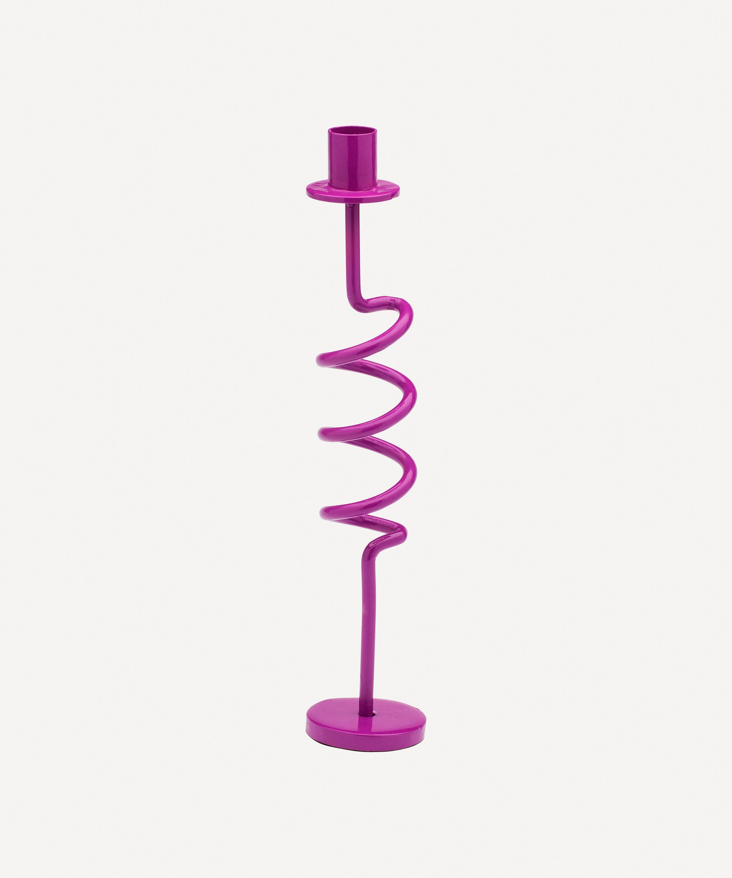 Anna + Nina Jazzy Pink Spiral Candle Holder