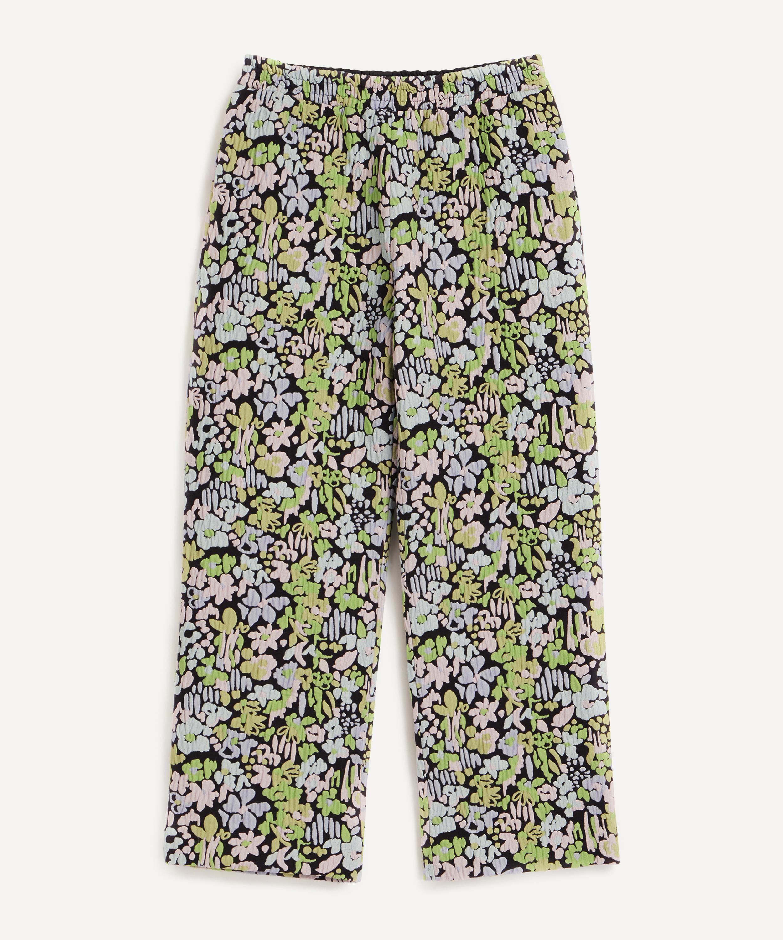 Stine Goya Black Isra Trousers In Abstract Evening Floral
