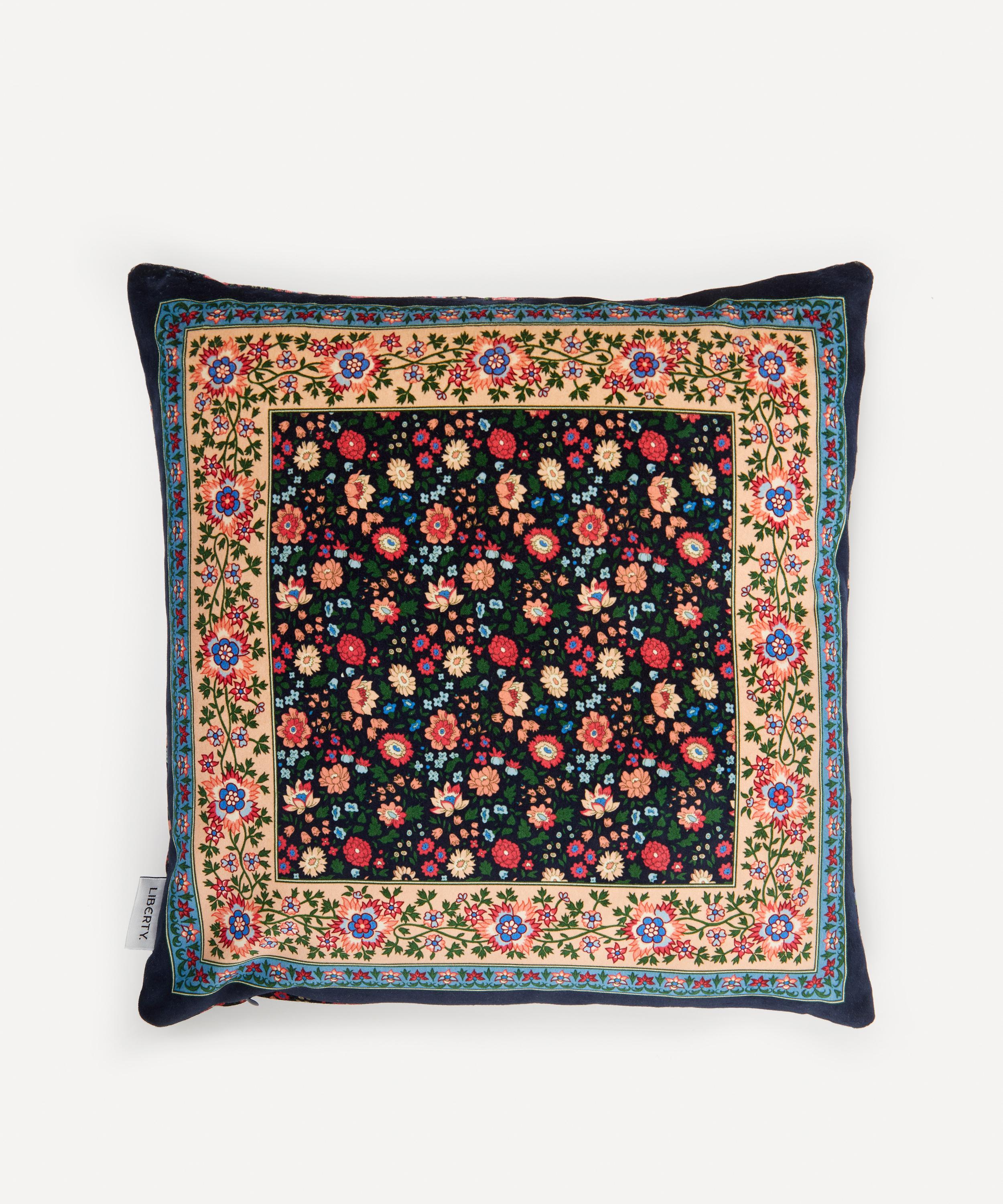 Liberty D Anjo Joy Square Velvet Cushion In Navy