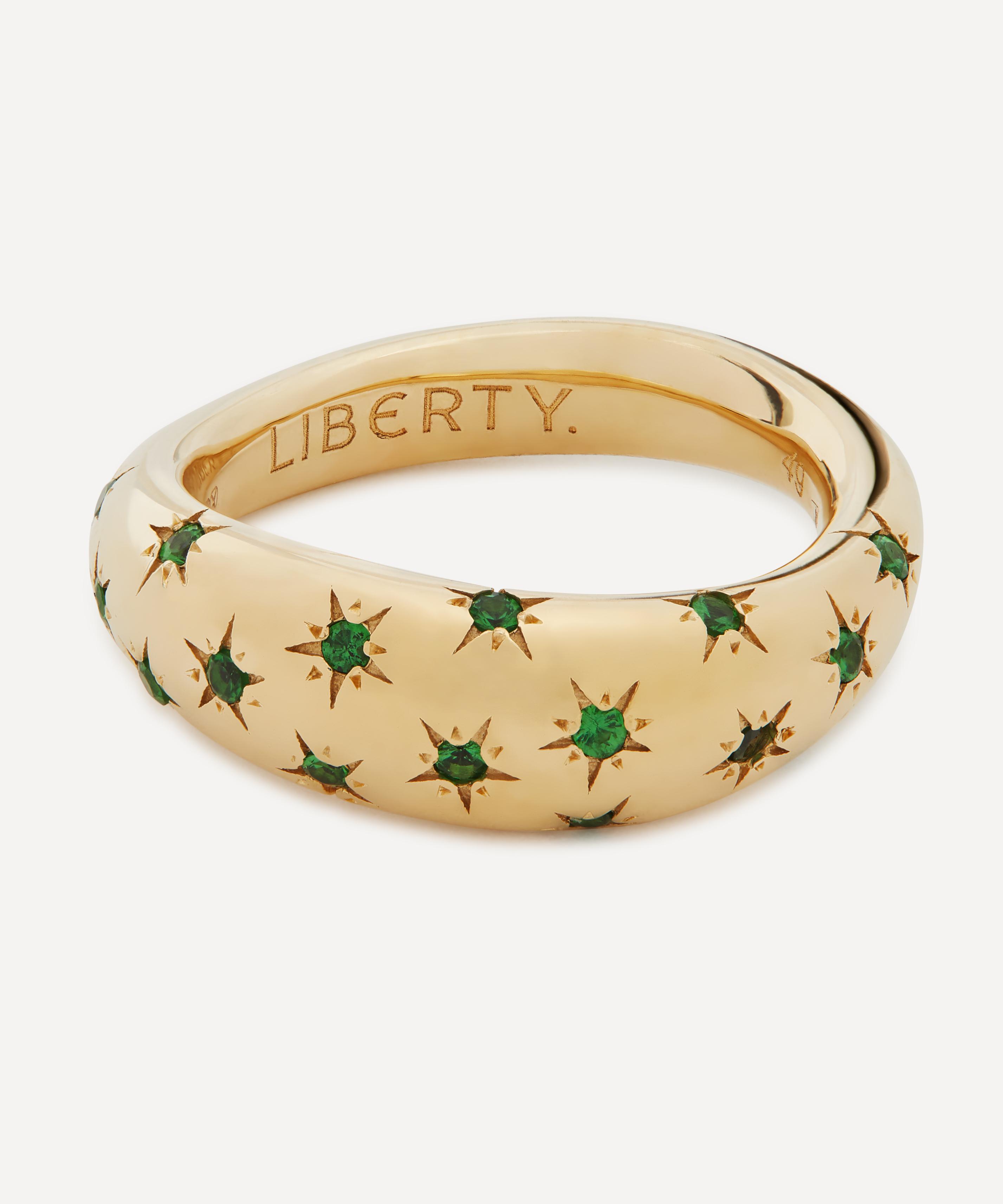 Liberty 9ct Gold Handmade Ianthe Star Tsavorite Ring 51 Luxury Christmas Gift / Present