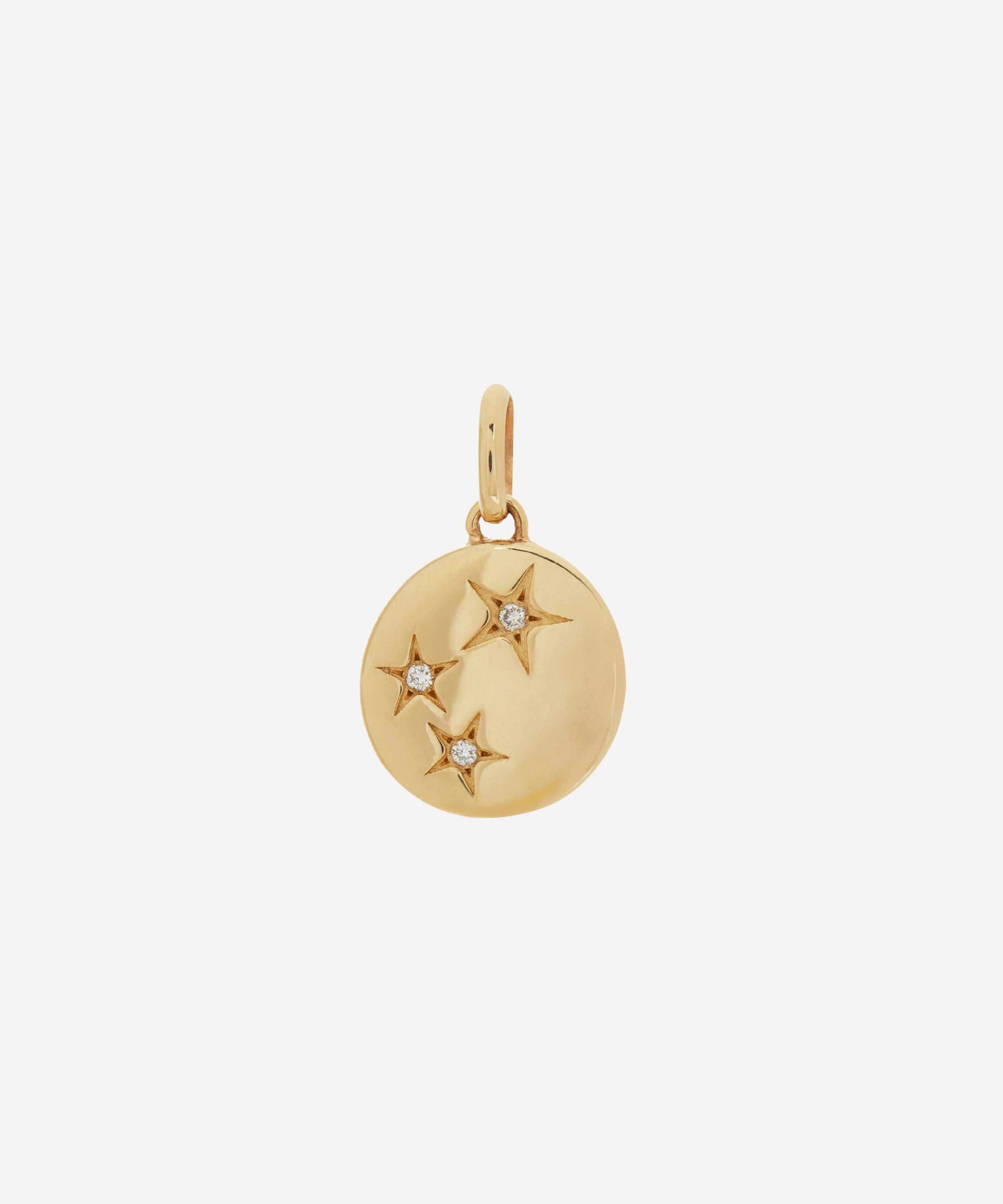 Liberty 9ct Gold Handmade Ianthe Star Triple Diamond Pendant Luxury Christmas Gift / Present