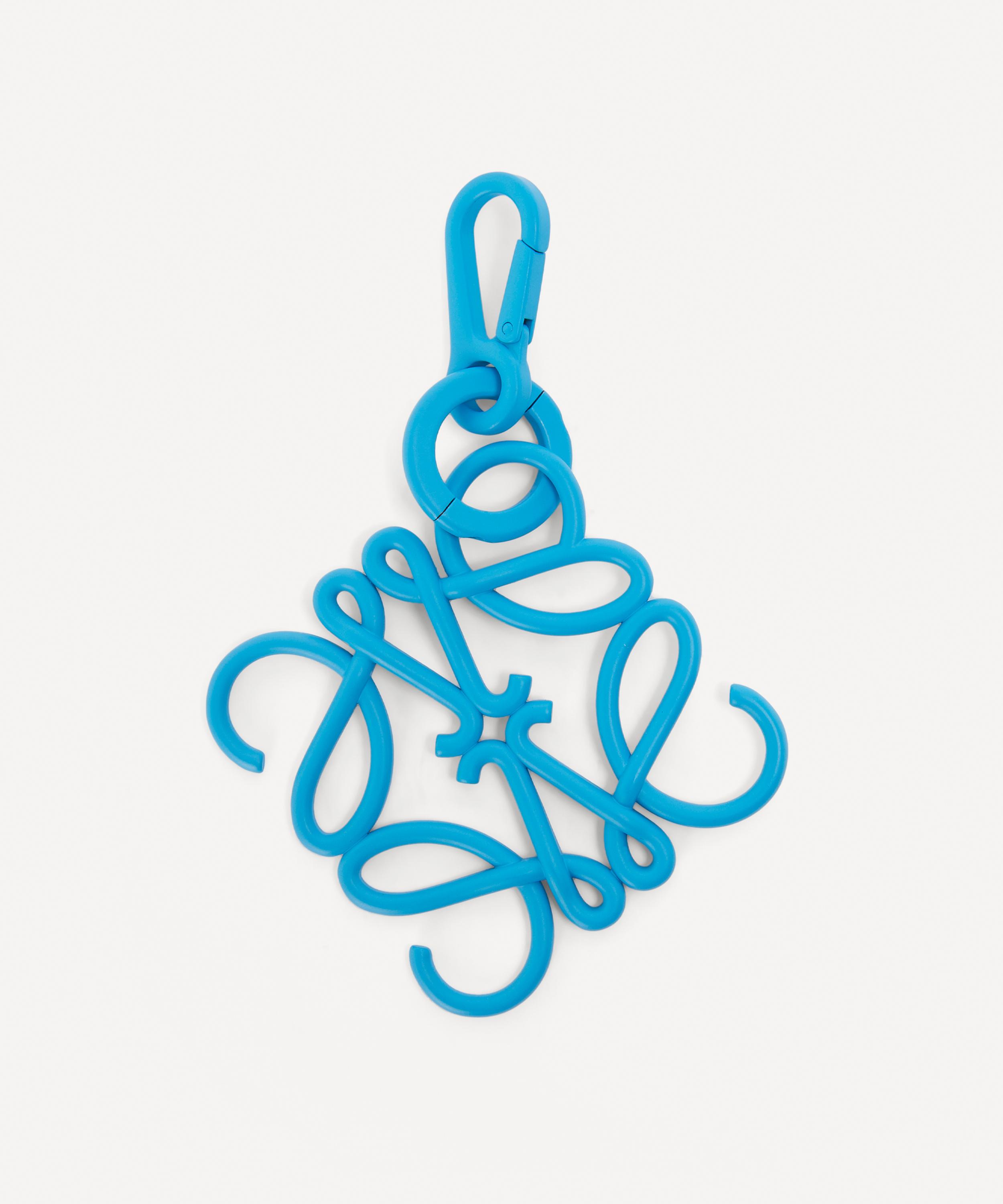 Loewe Anagram Brass And Stainless Steel Charm In Cyan