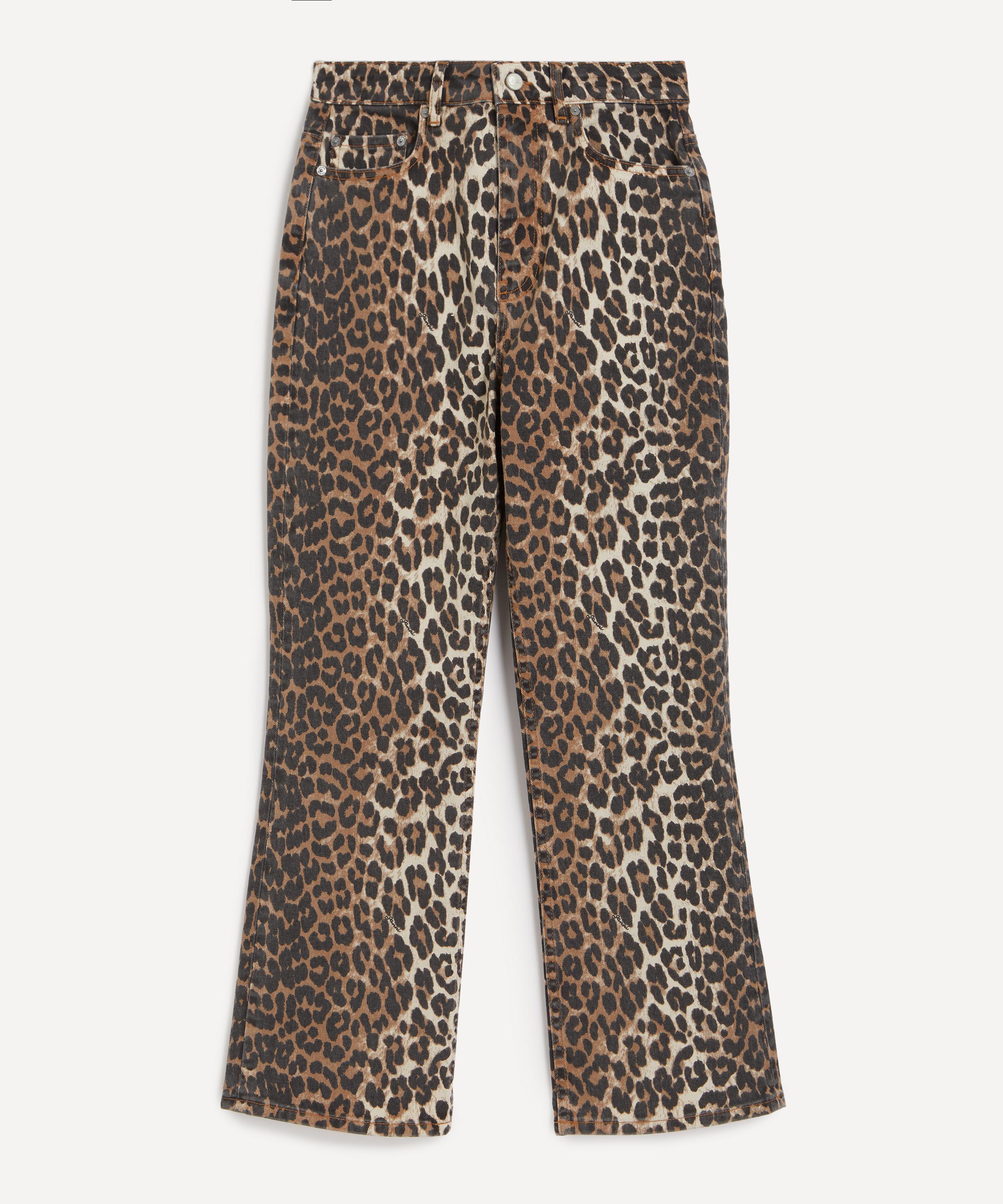 Ganni Women's Leopard Betzy Cropped Jeans