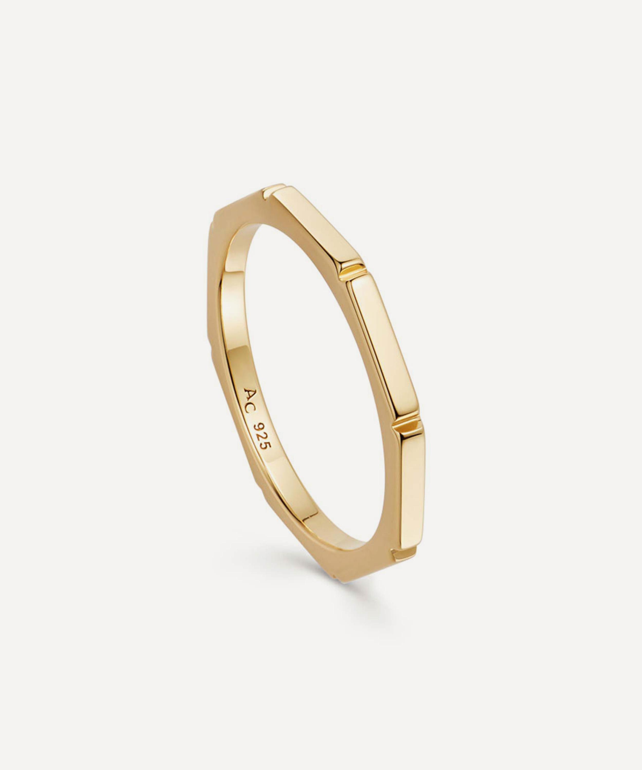 ASTLEY CLARKE ASTLEY CLARKE 18CT GOLD PLATED VERMEIL SILVER AUBAR STACKING RING 
