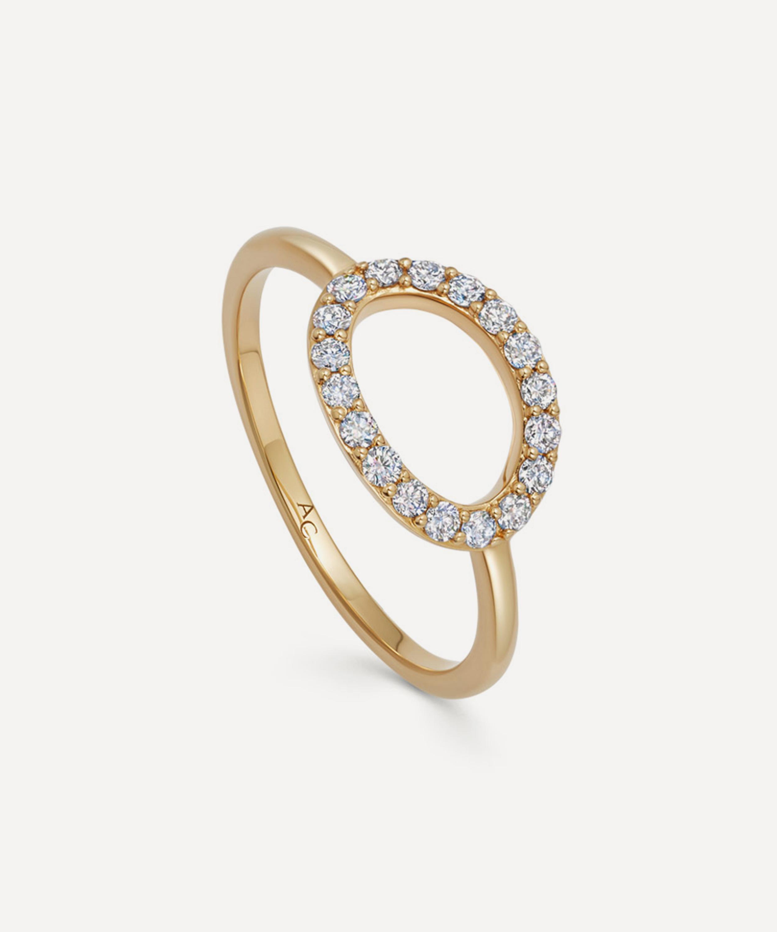 ASTLEY CLARKE ASTLEY CLARKE 14CT GOLD-PLATED VERMEIL SILVER HALO RING14CT GOLD ERMEIL SILVER HALO RING14CT GOLD PL 