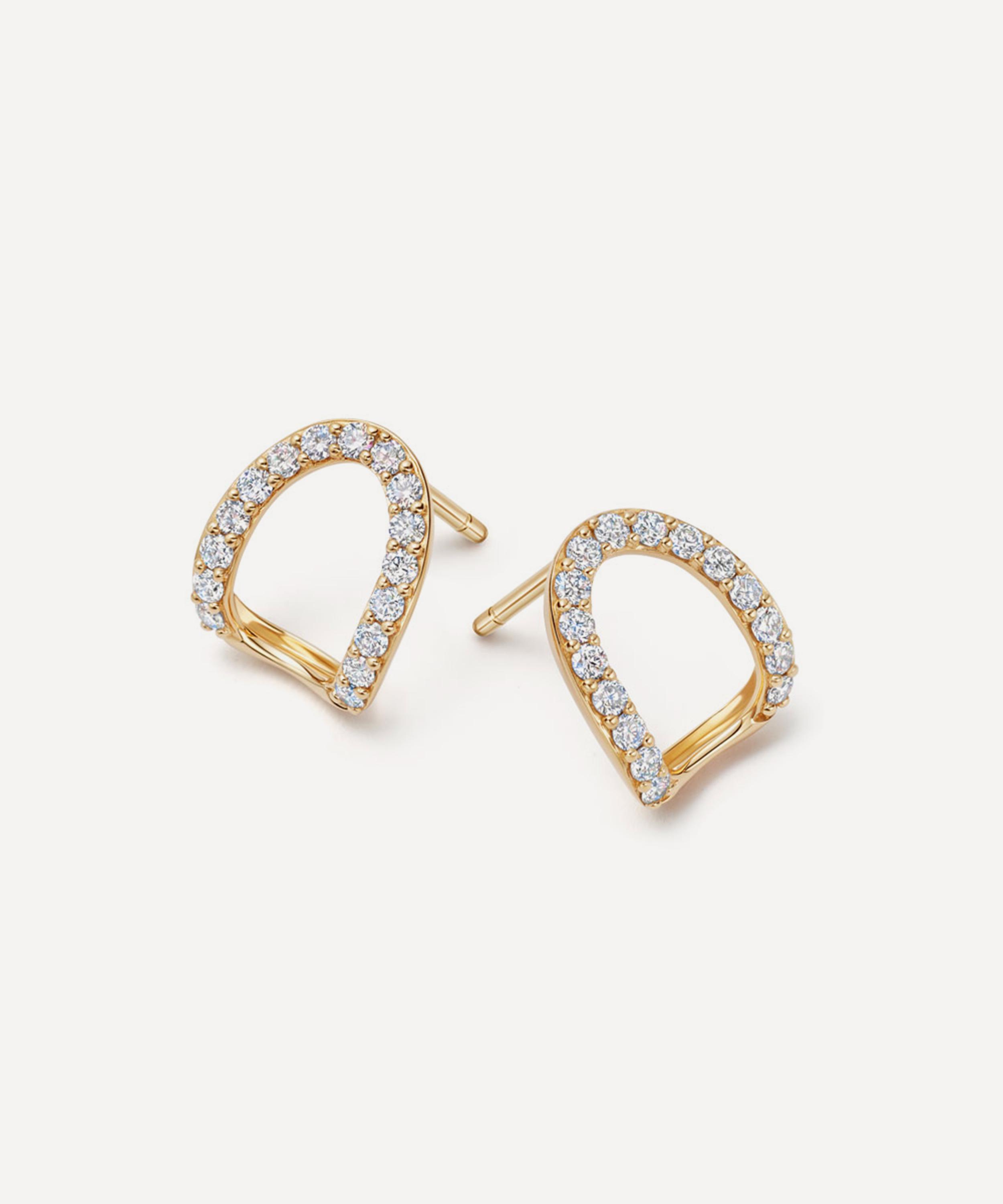 Astley Clarke 14ct Gold Plated Vermeil Silver Halo Diamond Stud Earrings