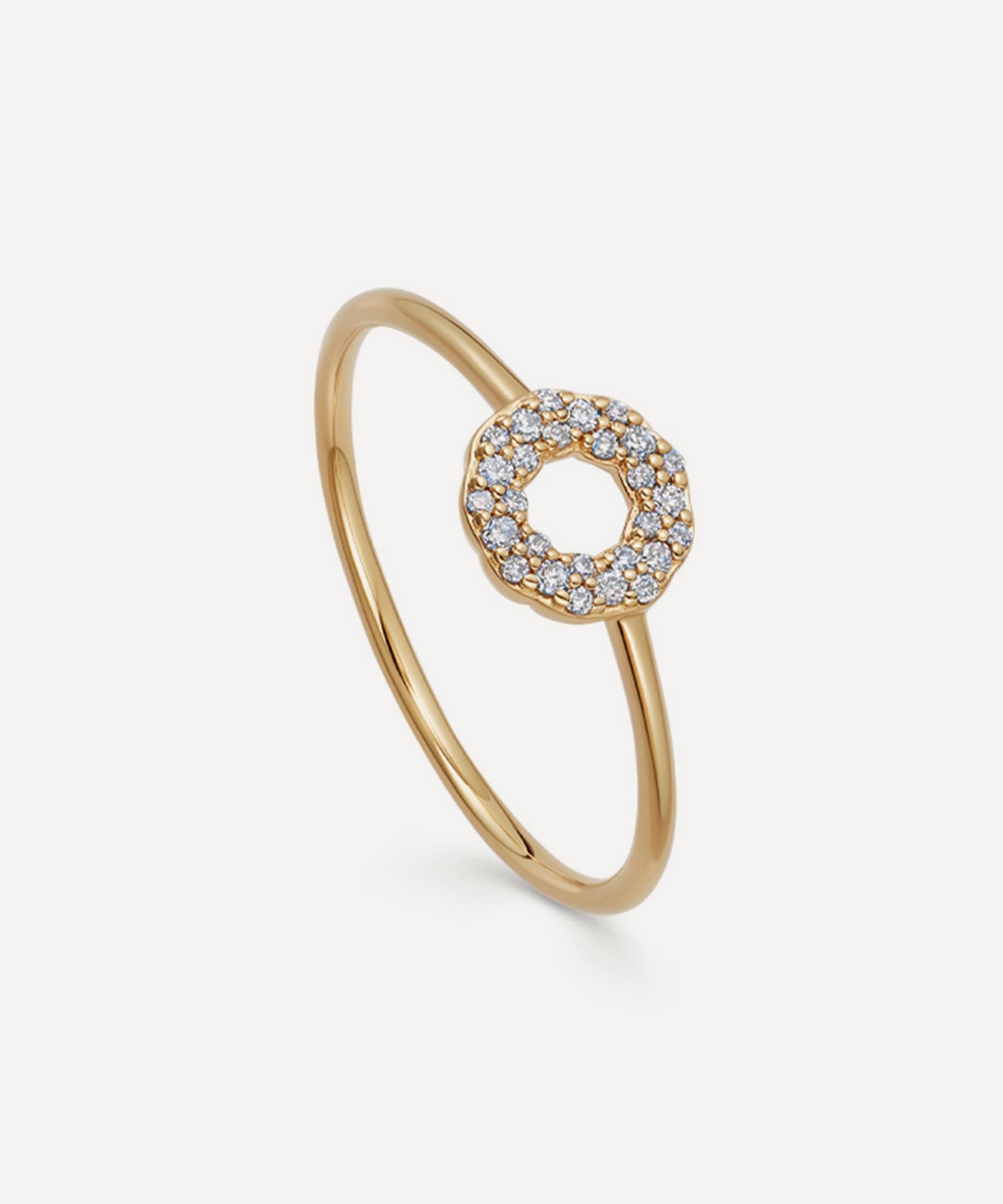 ASTLEY CLARKE ASTLEY CLARKE 14CT GOLD PLATED VERMEIL SILVER ASTERI DIAMOND RING 