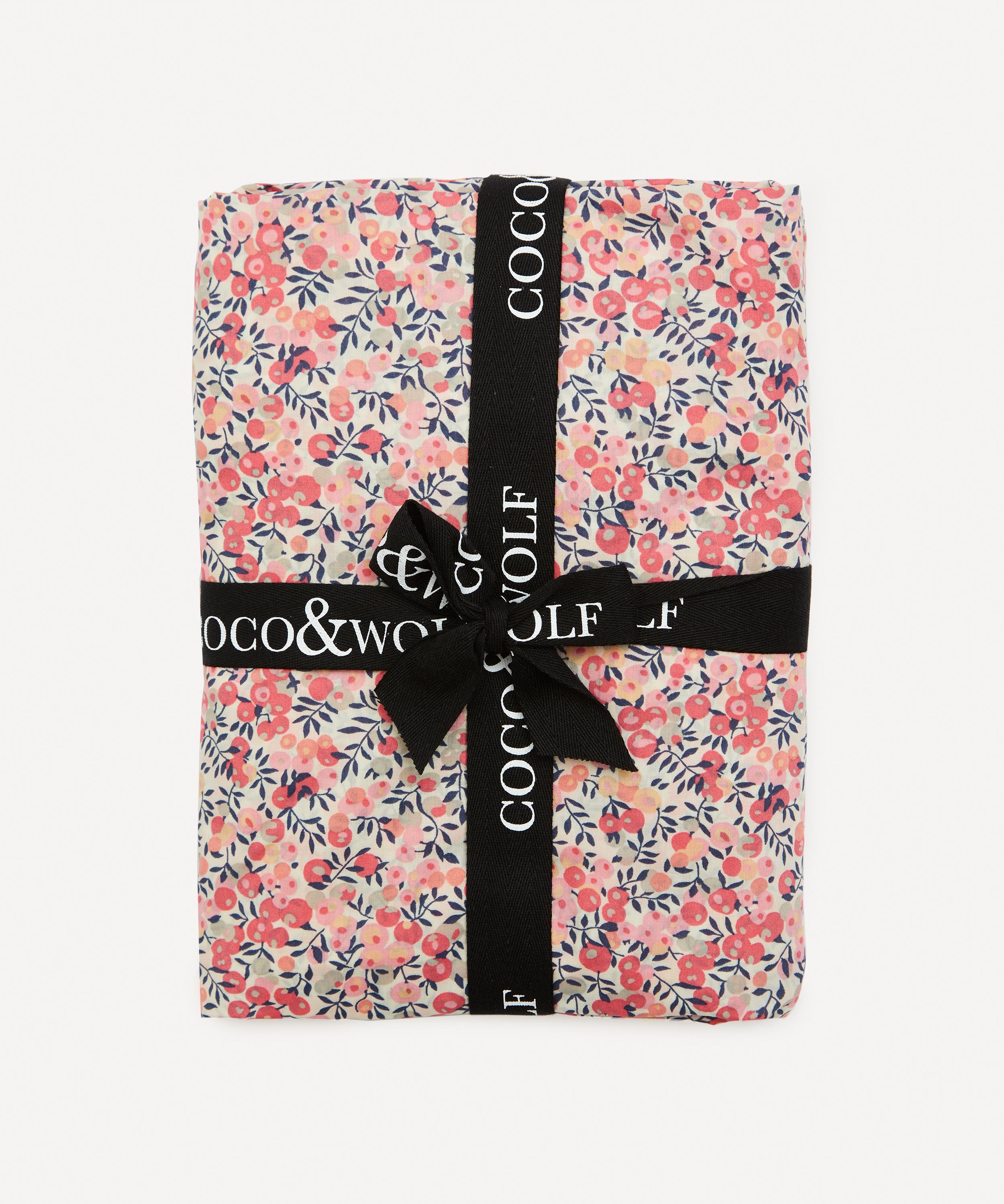 COCO & WOLF COCO & WOLF WILTSHIRE PINK COT FITTED SHEET 