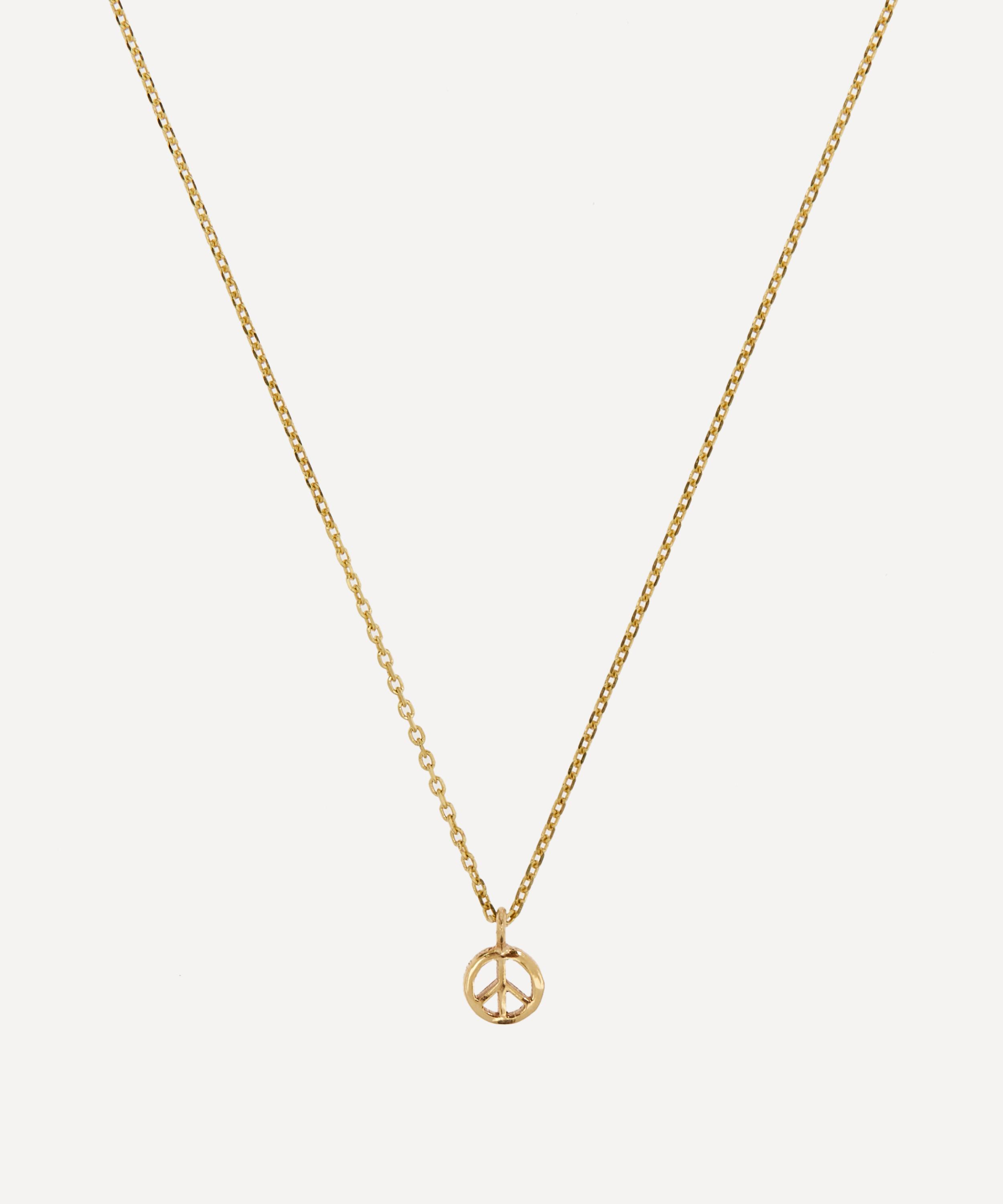 AURUM + GREY 9ct Gold Petite Peace Pendant Necklace Luxury Christmas Gift / Present