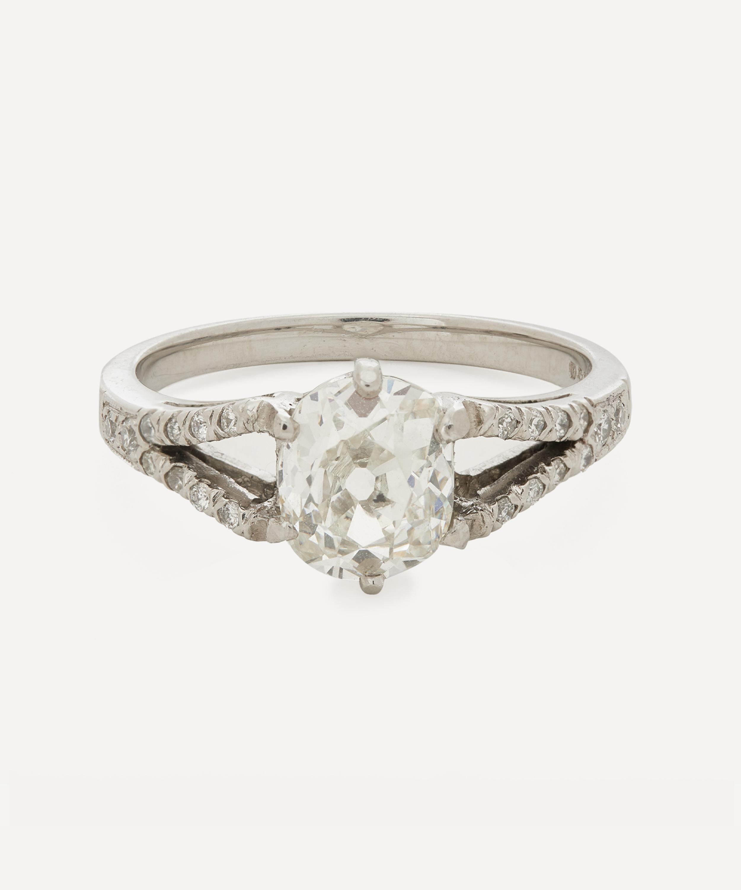 Kojis Platinum Old Cut Diamond Ring White platinum O.5 Luxury