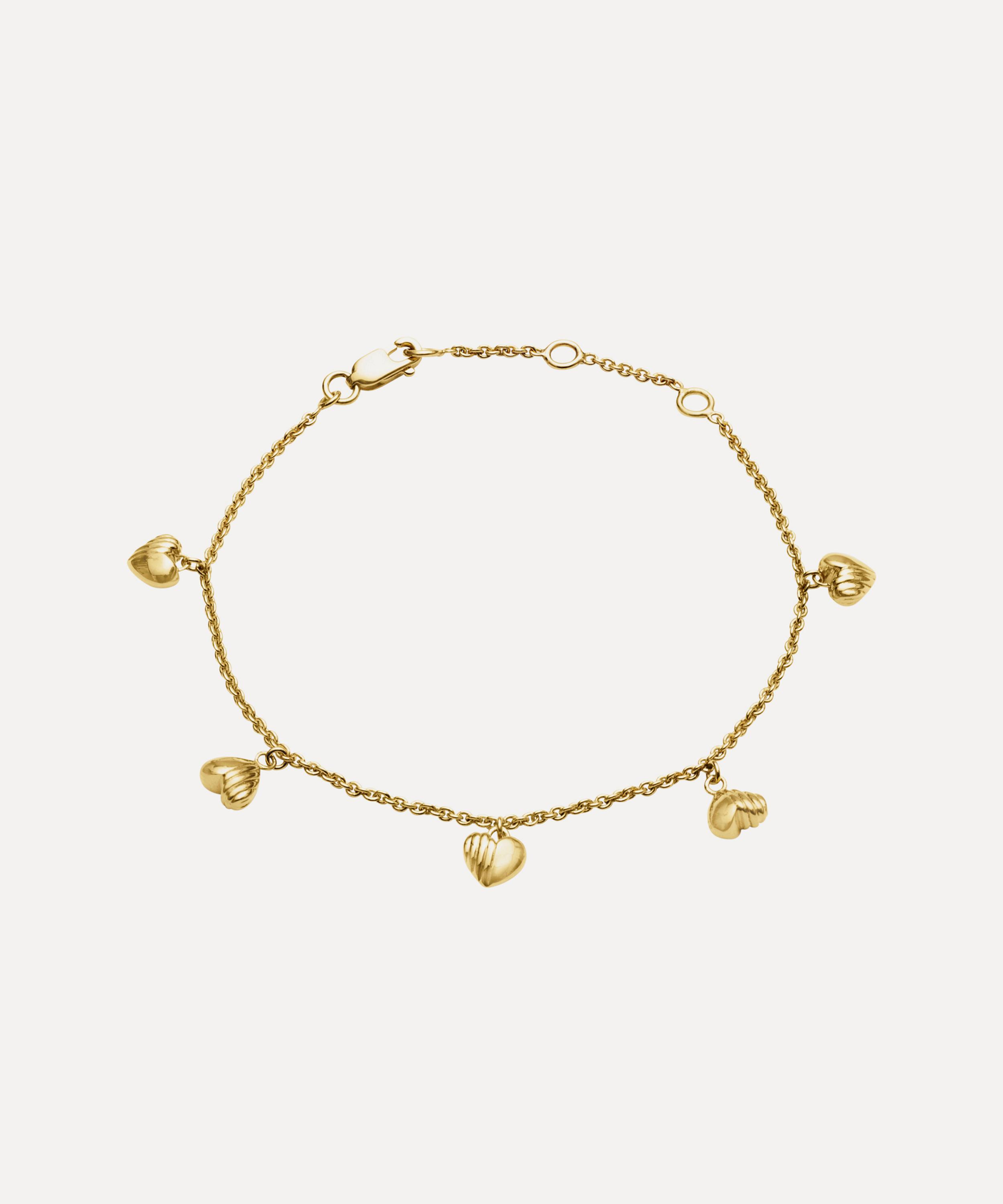 Rachel Jackson 22ct Gold-Plated Untamed Deco Hearts Bracelet Luxury Christmas Gift / Present