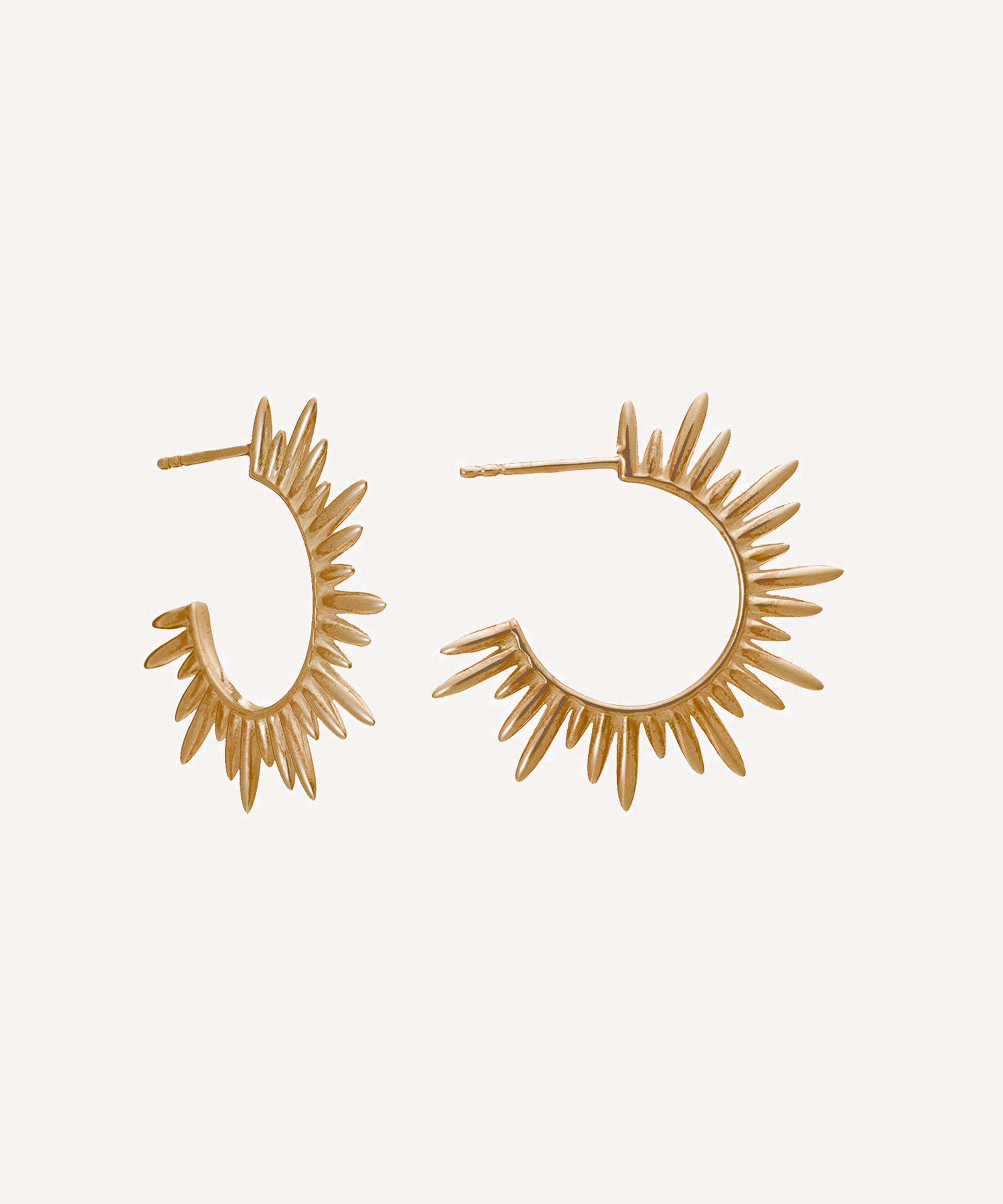 Rachel Jackson 22ct Gold-Plated Electric Goddess Medium Hoop Earrings Luxury Christmas Gift / Present