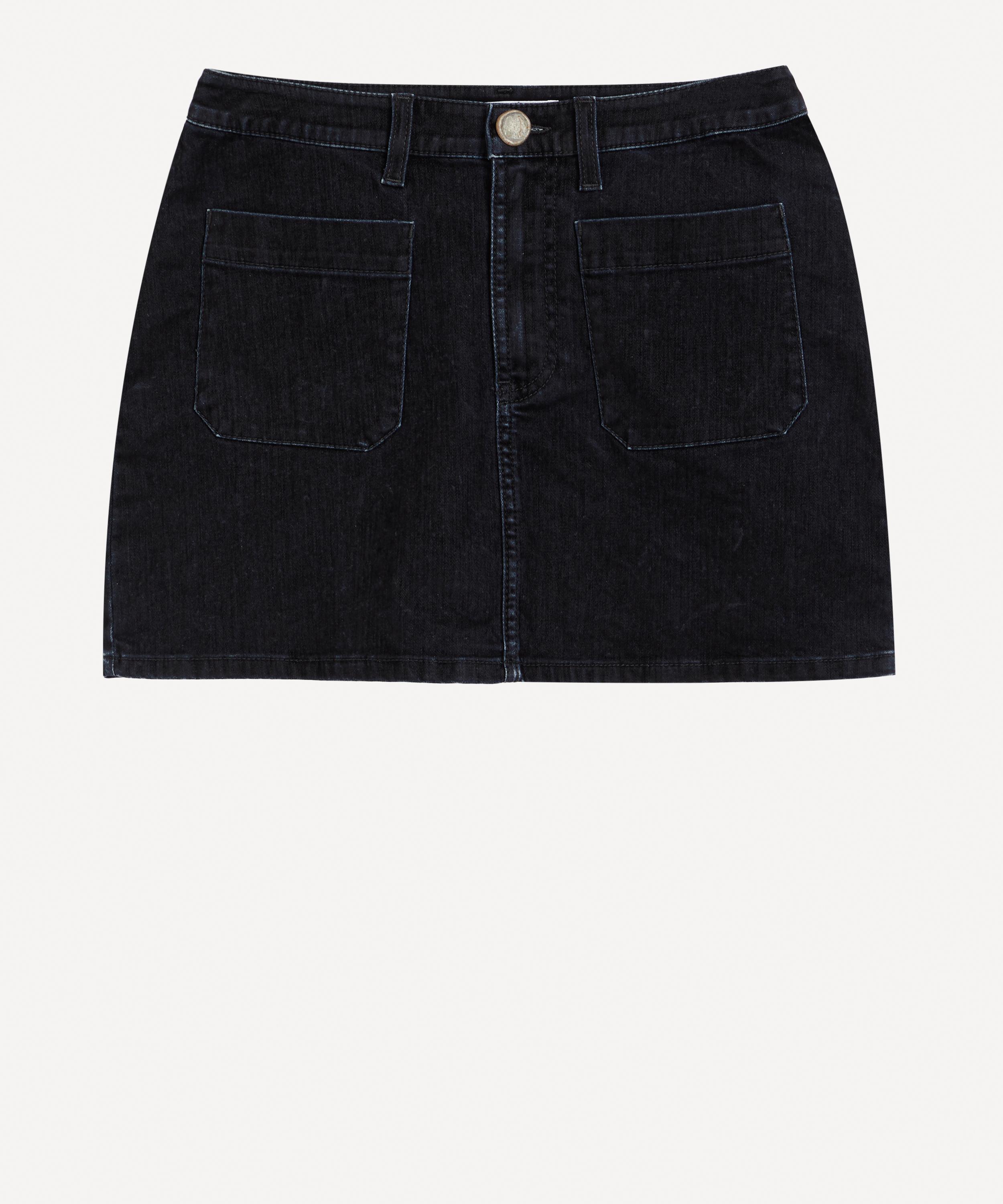 Acne Studios Flocked Denim Mini Skirt In Black