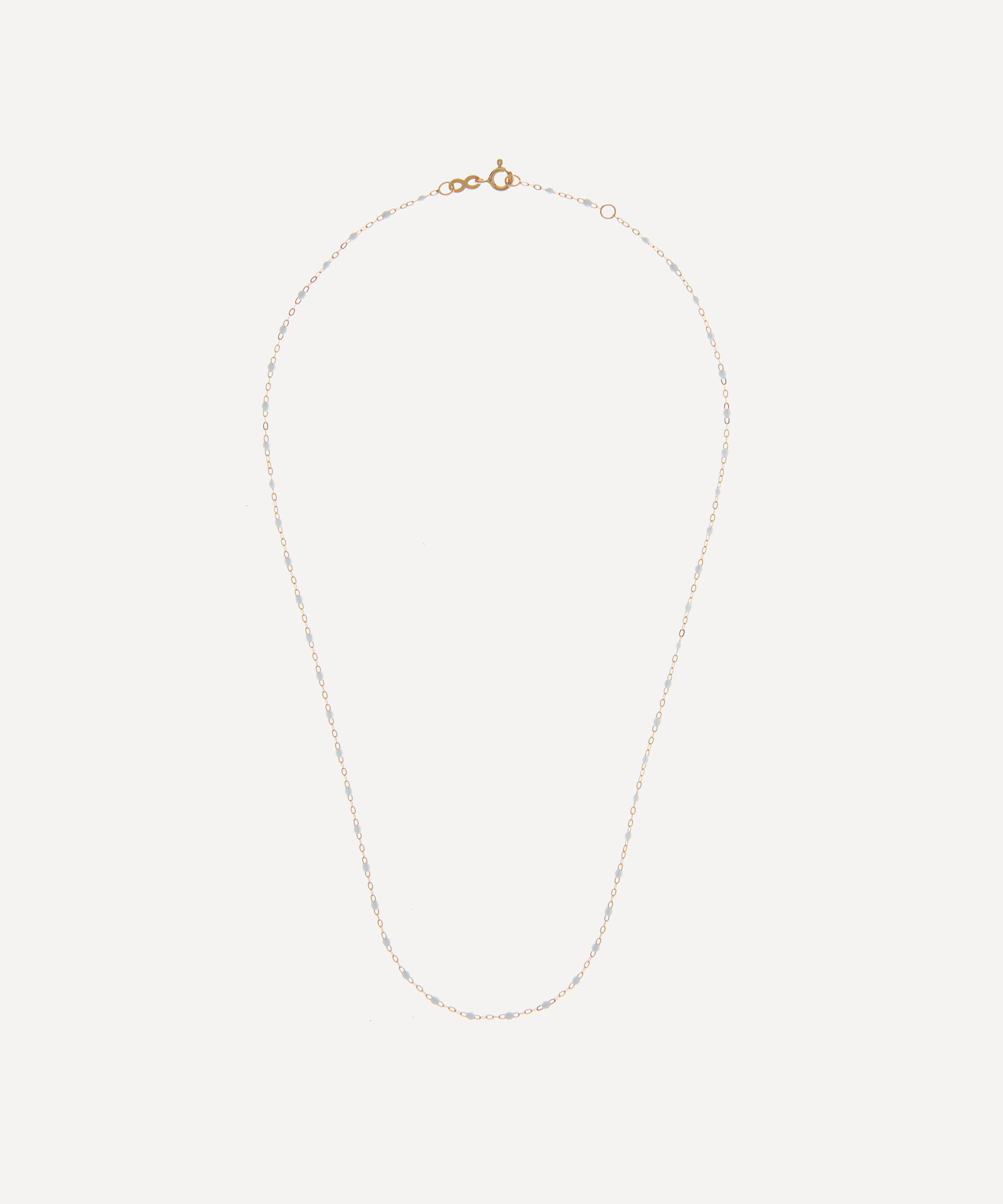 Gigi Clozeau 18ct Gold Classic Gigi Resin Bead Necklace White Luxury Christmas Gift / Present