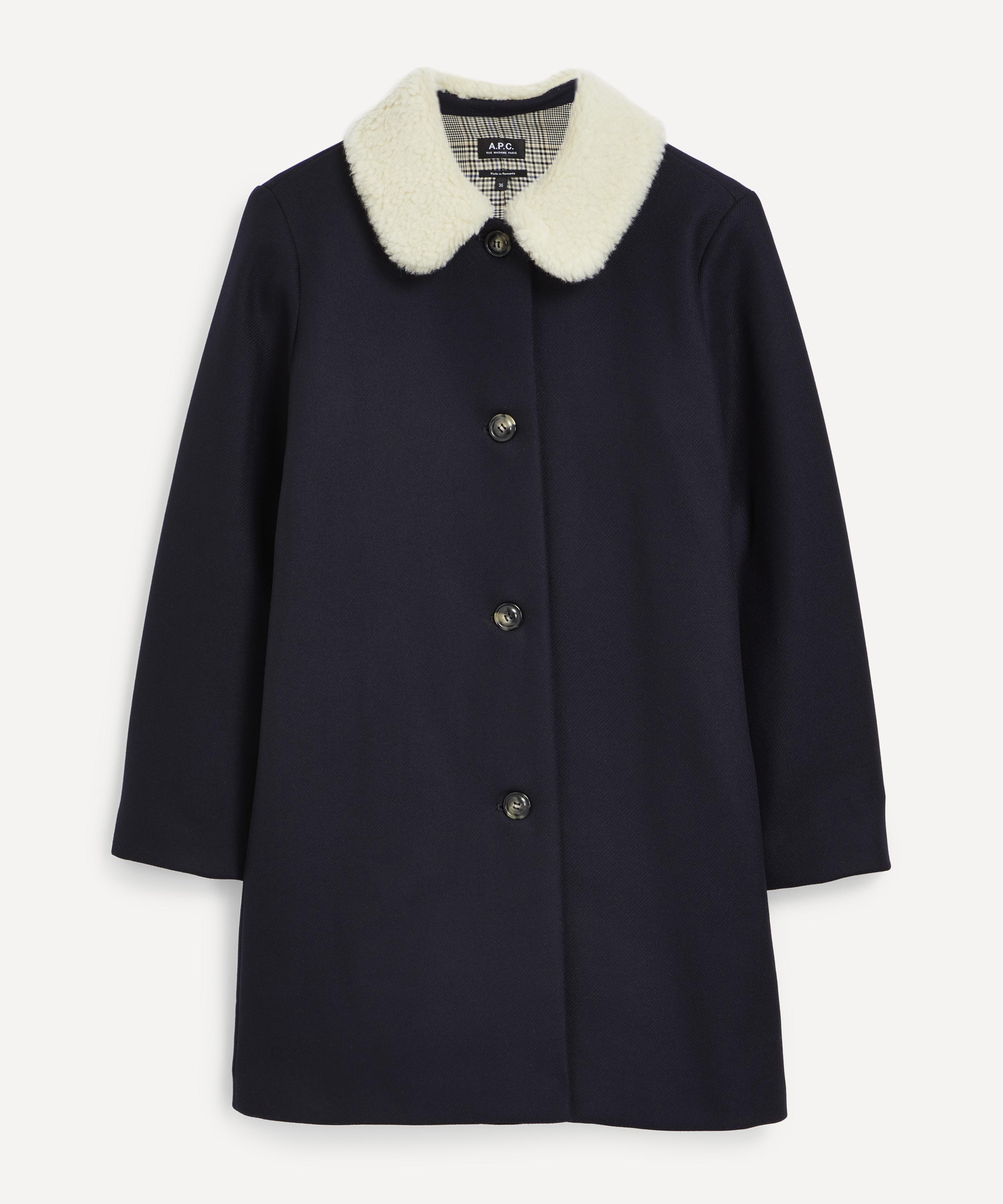 Apc Navy New Doll Coat In Iak Dark Navy