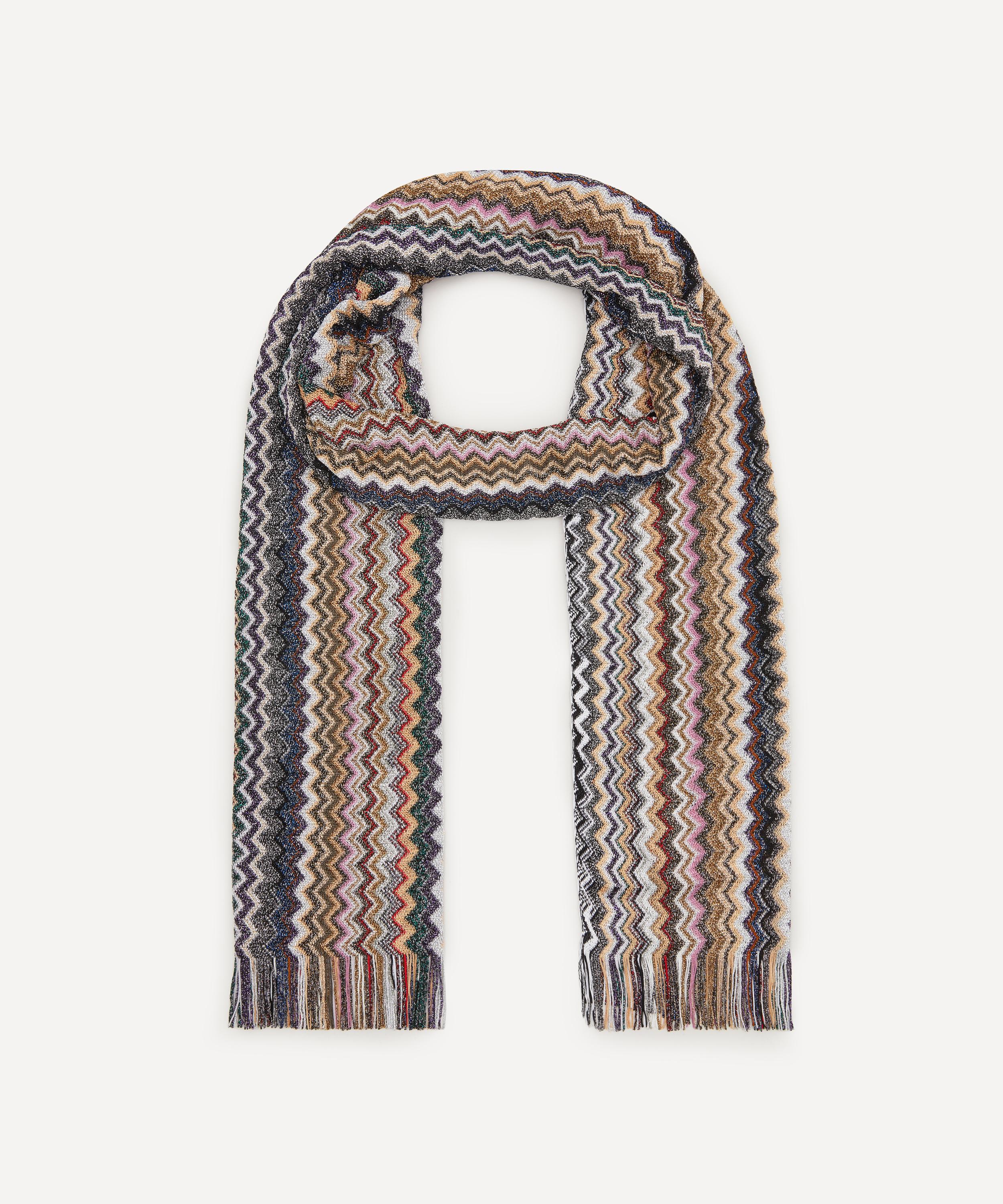 Missoni Multicoloured Zig-zag Scarf In Black