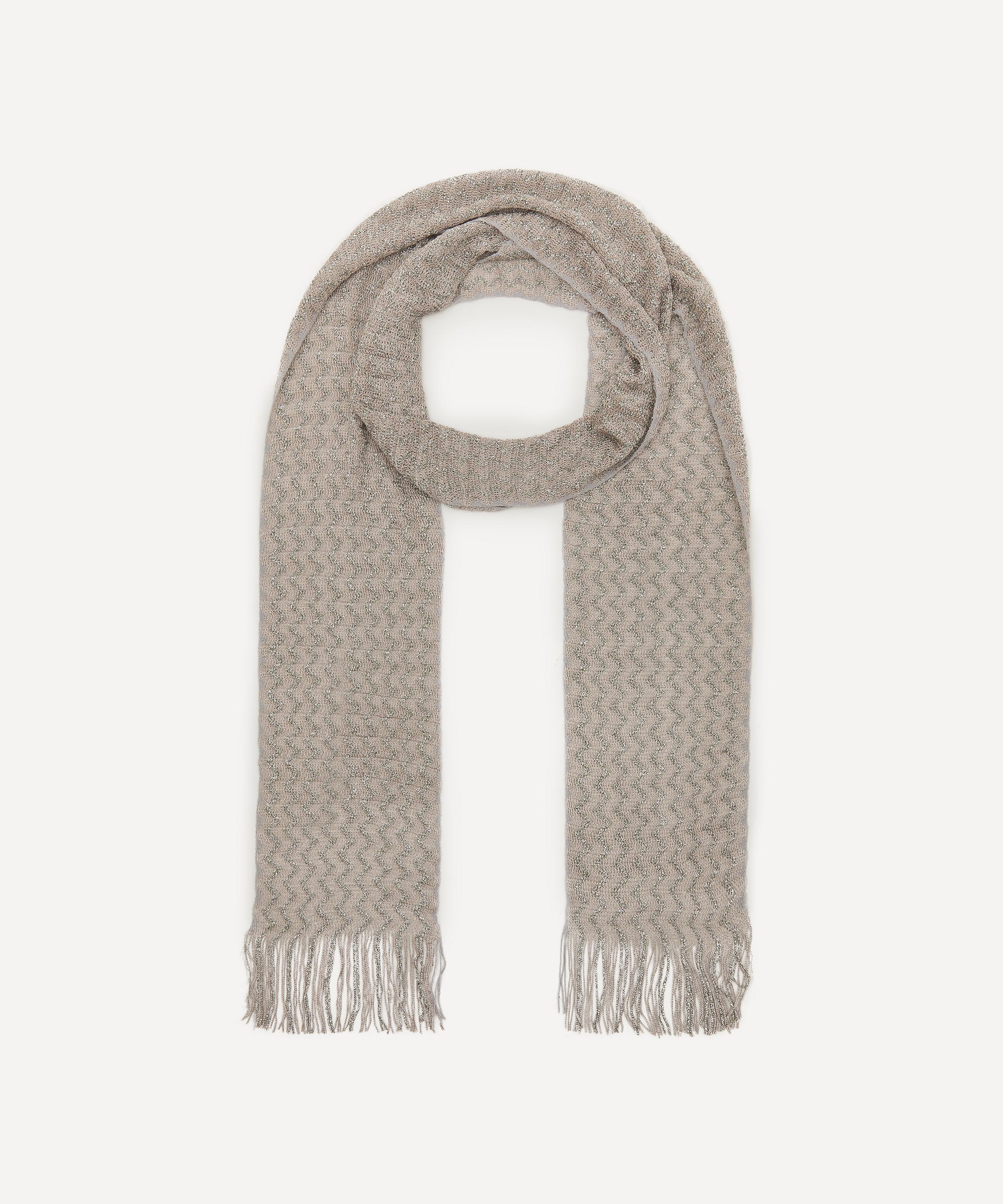 Missoni Viscose Muffler Grey Zig-zag Scarf