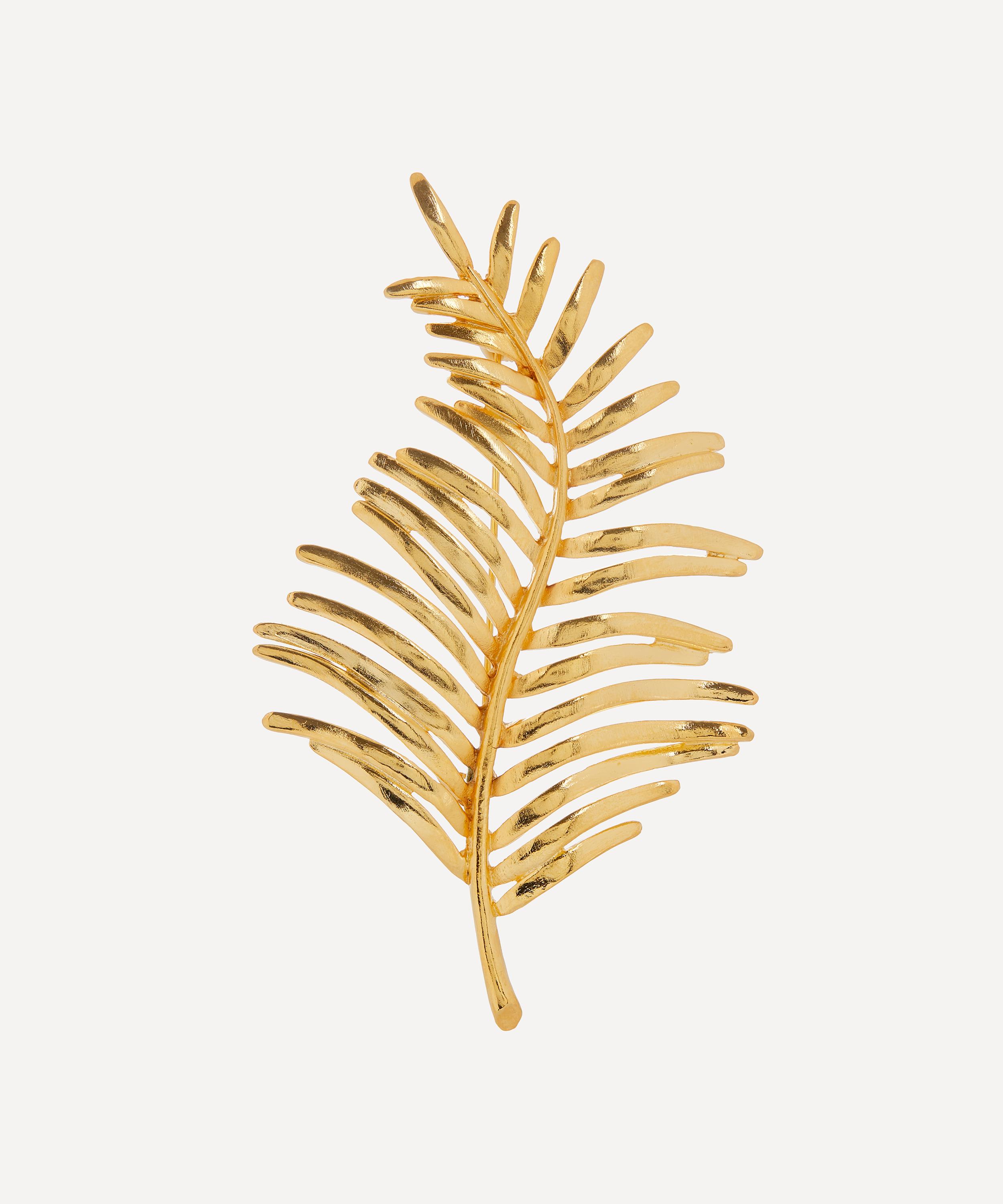Kenneth Jay Lane 22ct Gold-plated Leaf Brooch