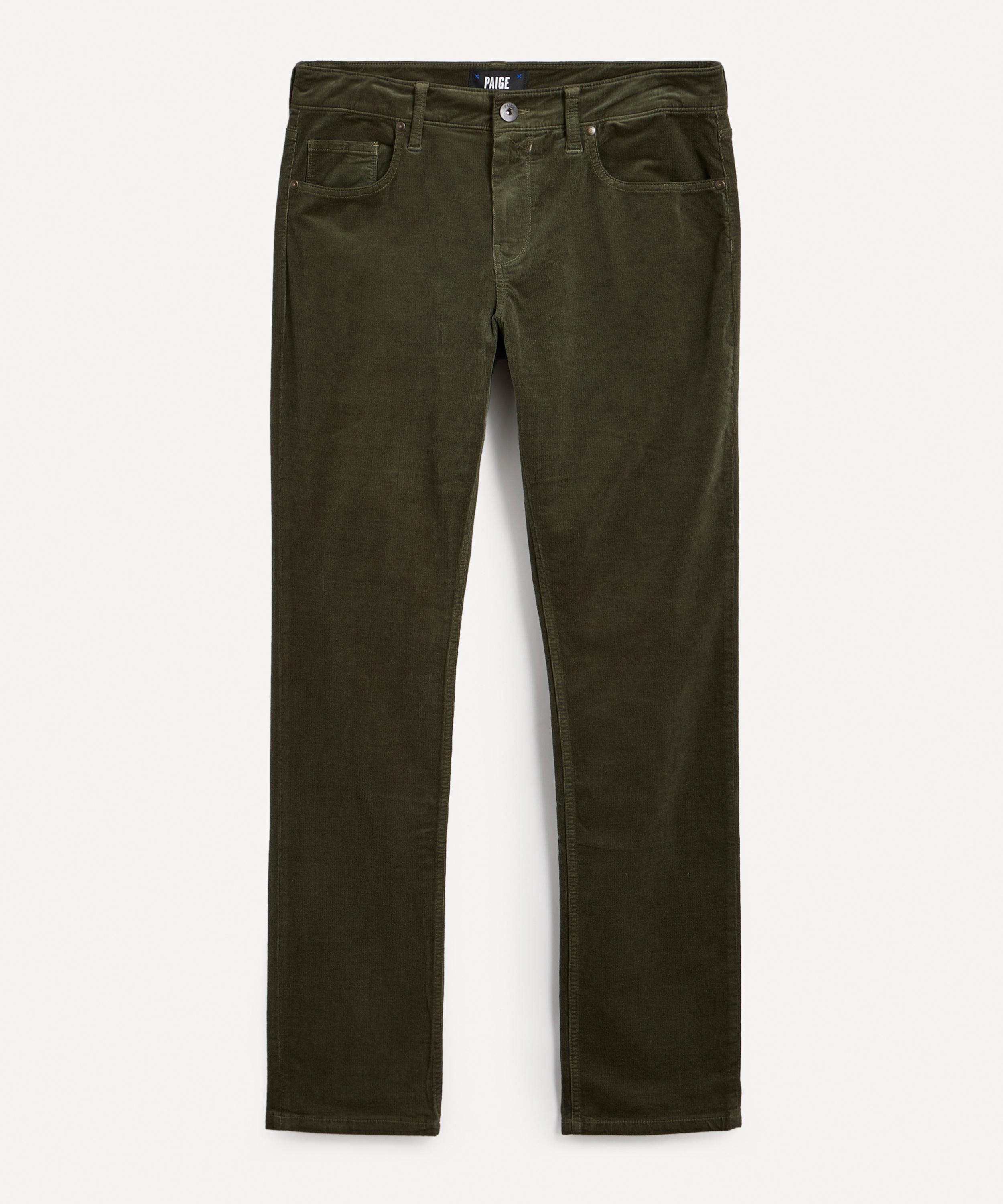 Paige Federal Slim Cord Jeans In Forest Shadow