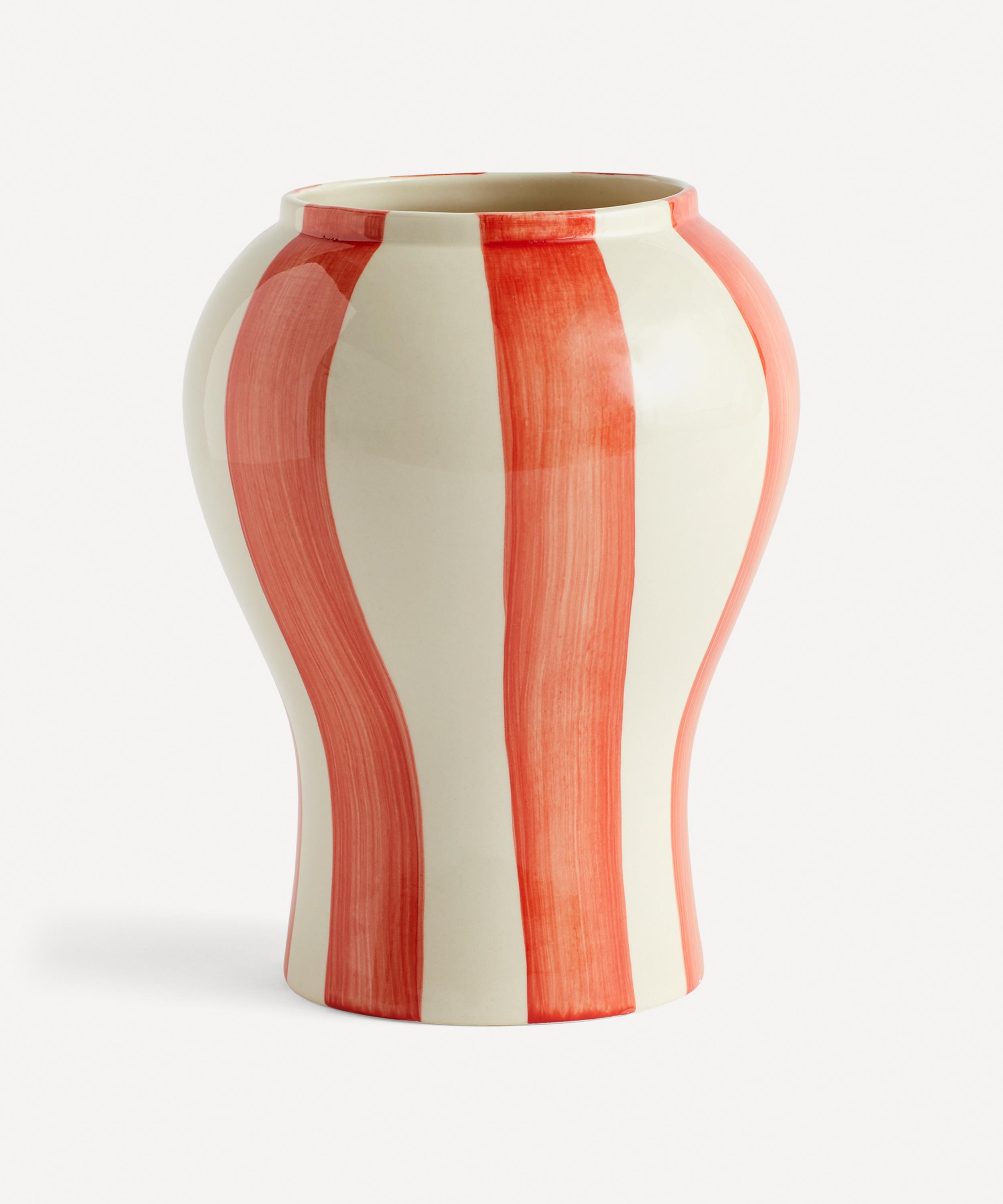 Hay Sobremesa Small Red Striped Vase In Red