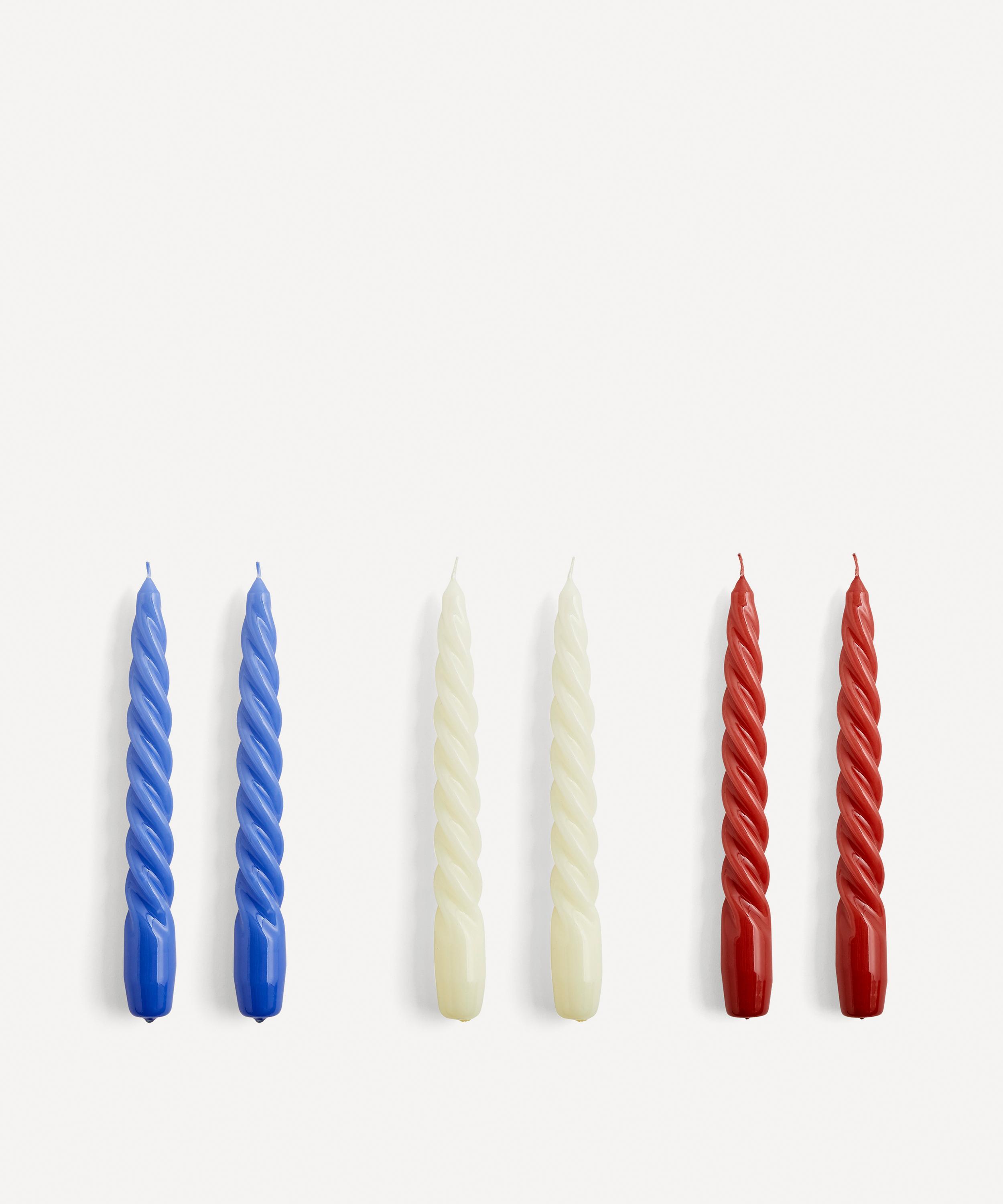 Hay Twist Candles Set Of Six In Multi-coloured