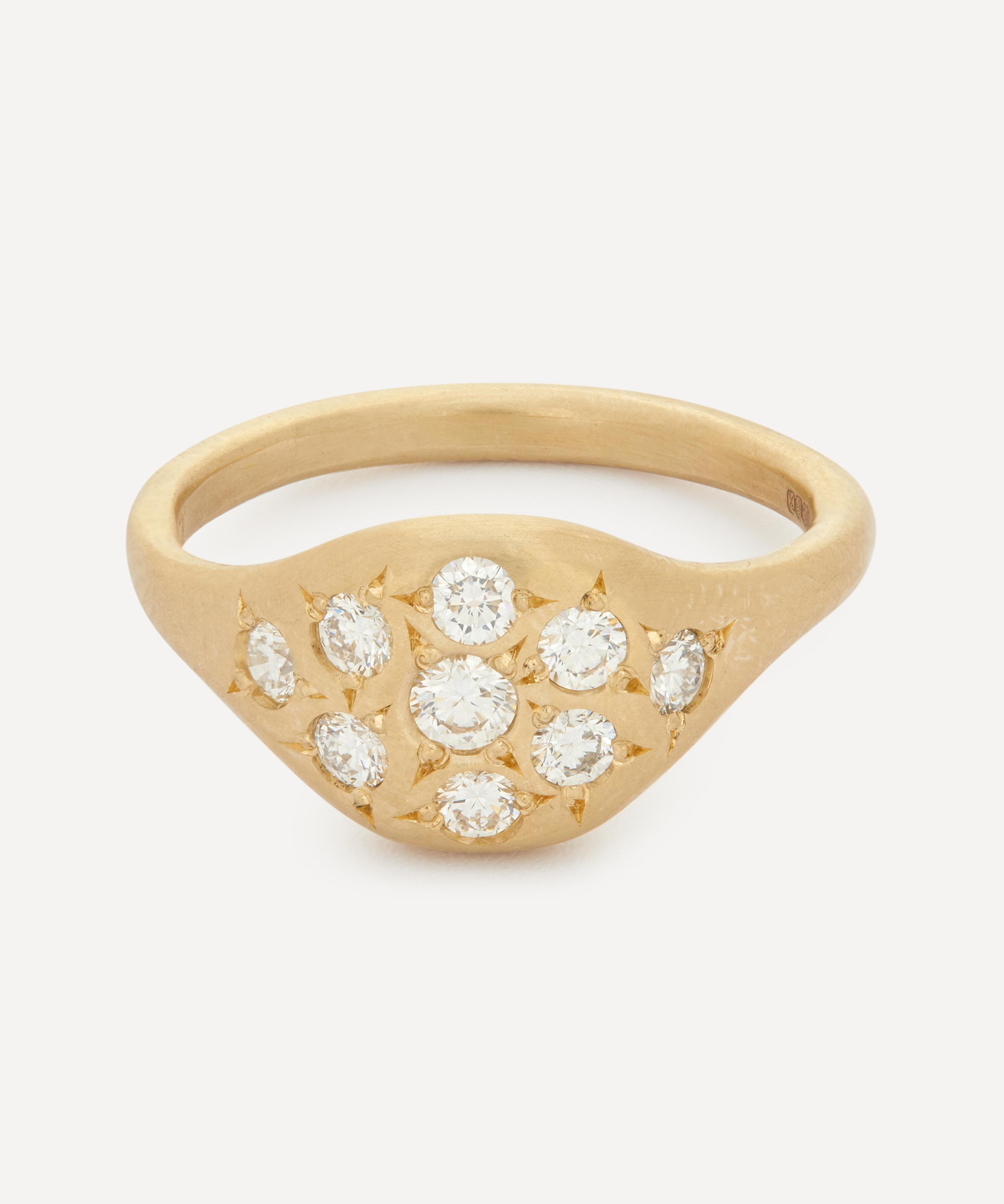 Seb Brown 9ct Gold Spider Eye Diamond Signet Ring