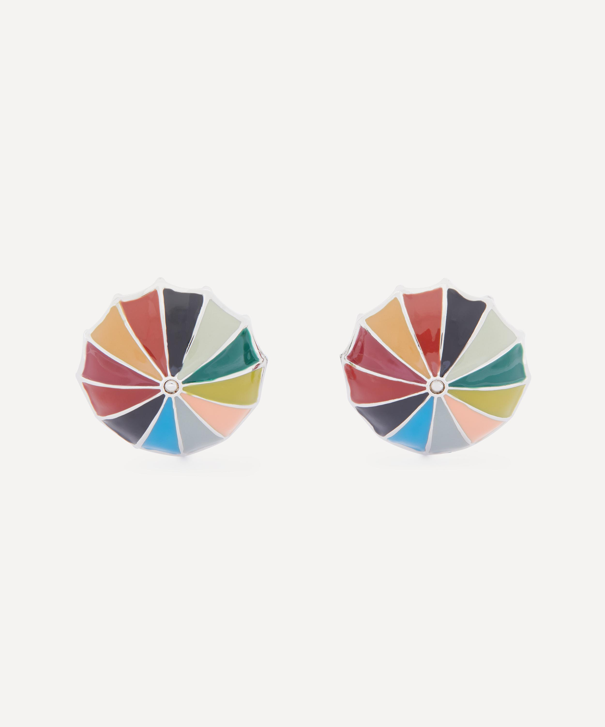 Paul Smith Umbrella Enamel Cufflinks In Multicolour