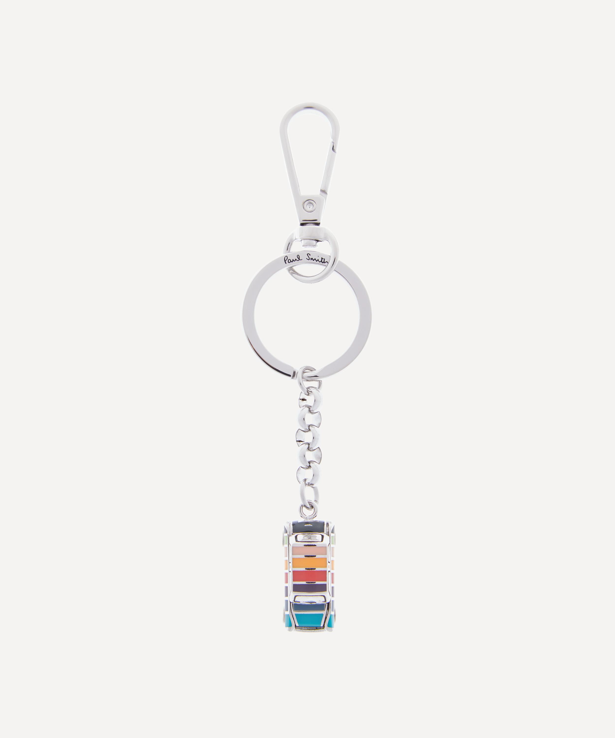 Paul Smith Silver Artist Stripe 'mini' Keyring Multicolour In Multicolour