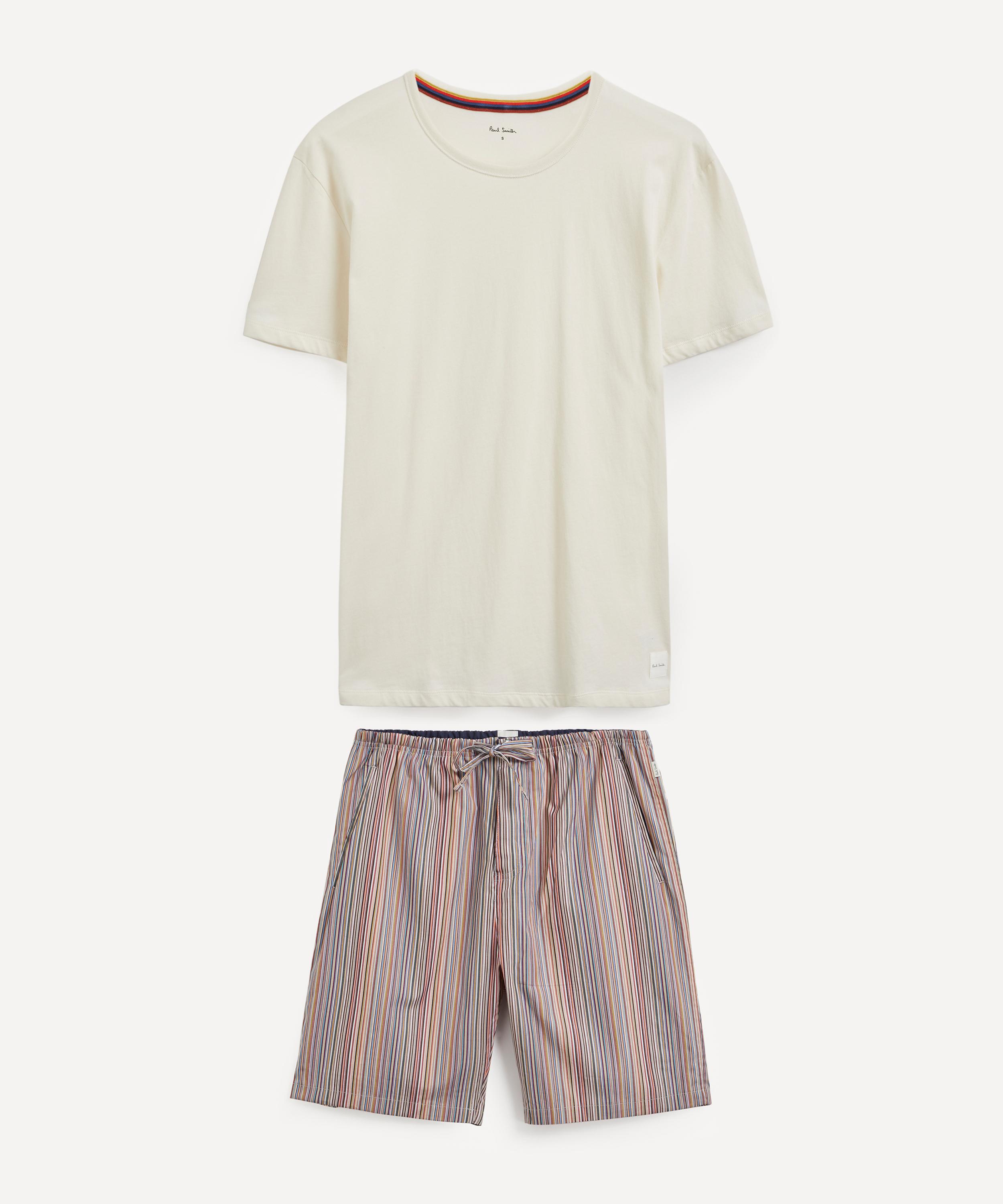 Paul Smith Signature Stripe Shorts And T-shirt Pyjama Set In Multicolour
