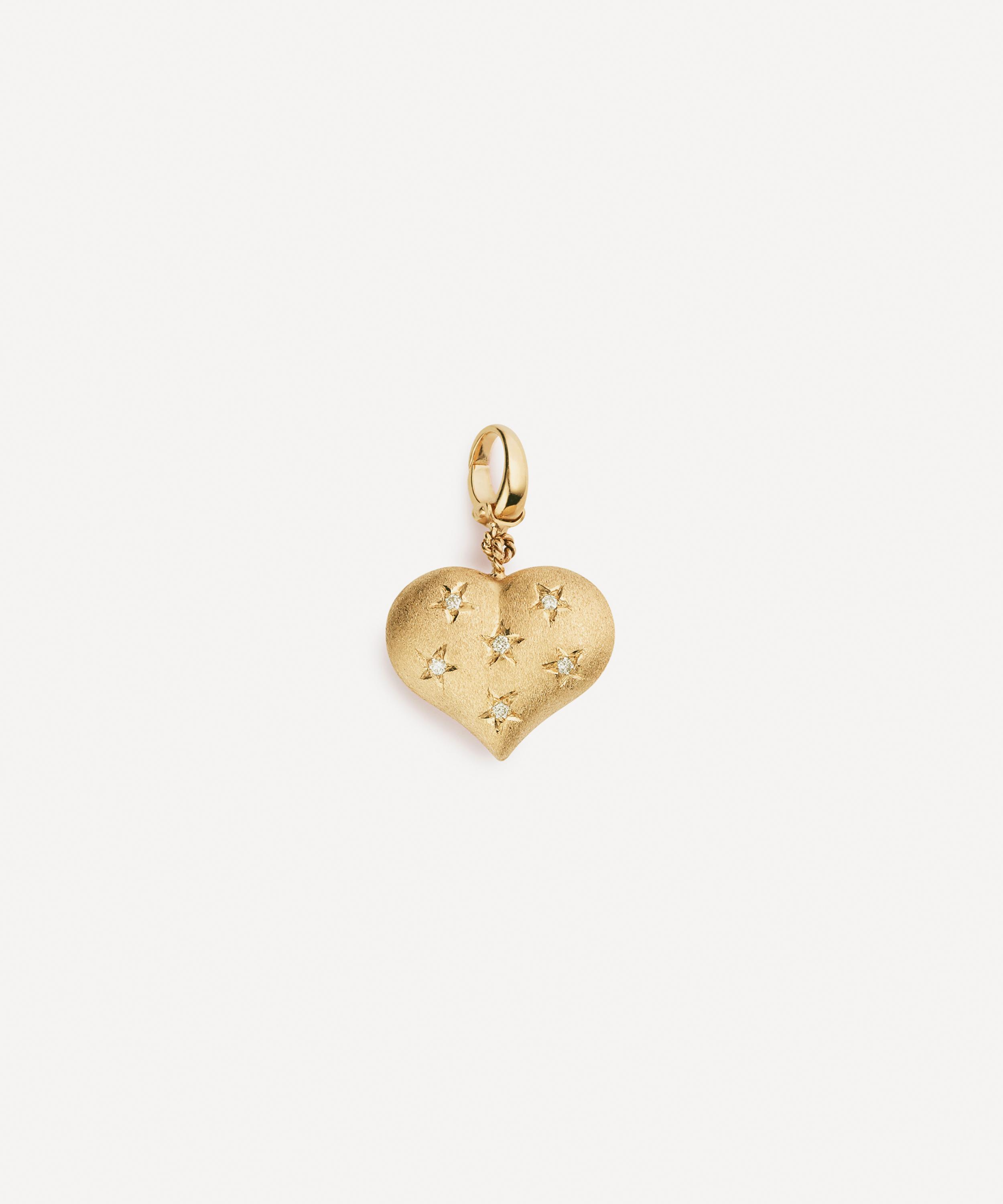 Marie Lichtenberg 14ct Gold Heart Coco Diamond Charm