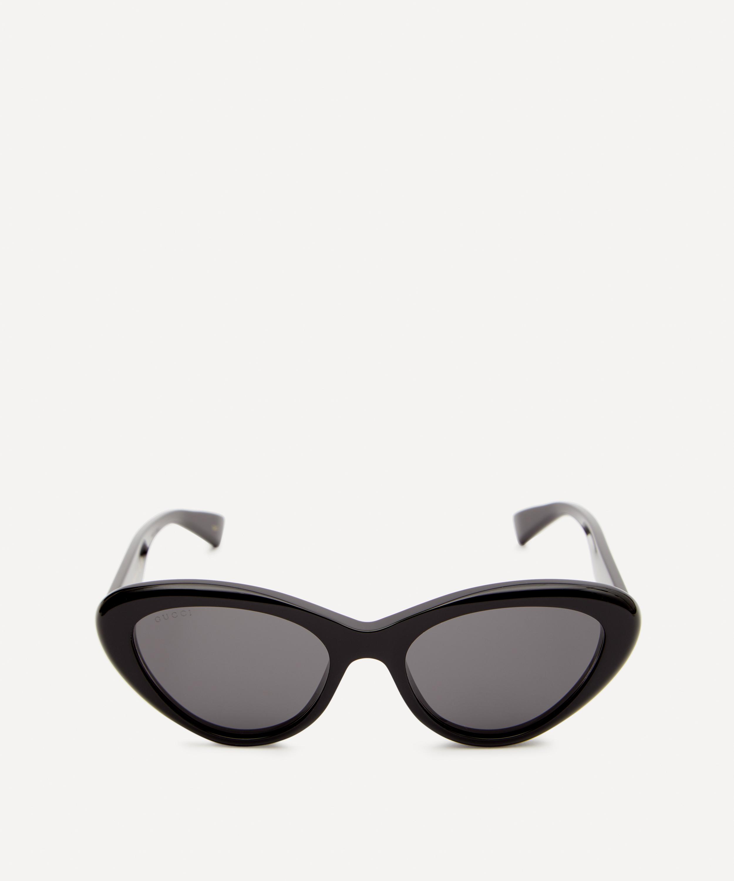 Gucci Star Logo Acetate Cat-eye Sunglasses In Black