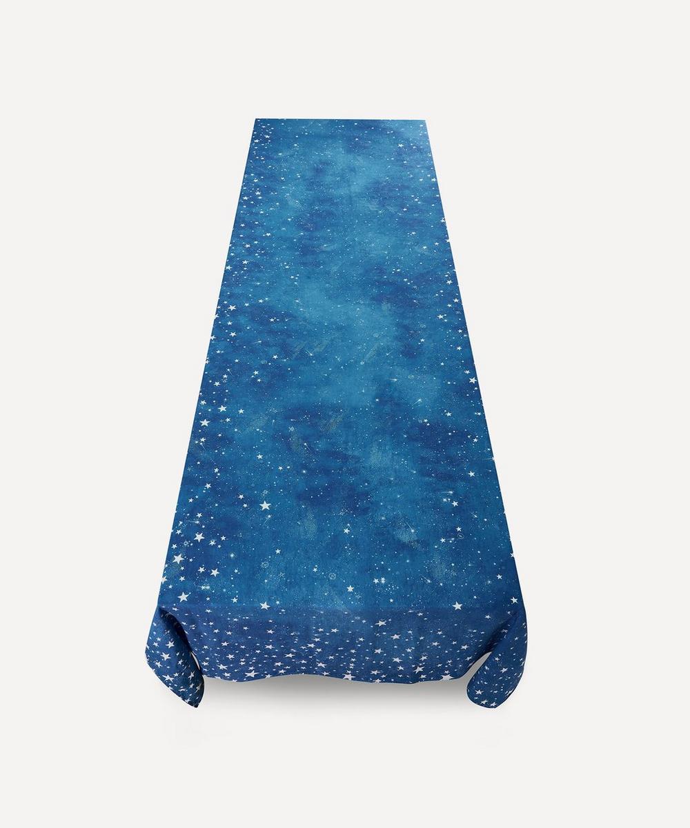 Summerill & Bishop Celestial Stars Linen Tablecloth In Cosmic Blue