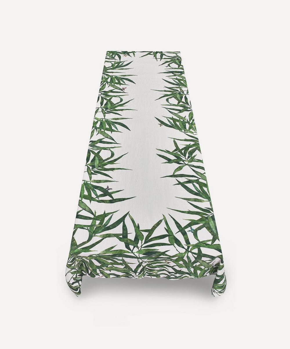 Summerill & Bishop X Chiara Grifantini Les Palmiers Linen Tablecloth In Green