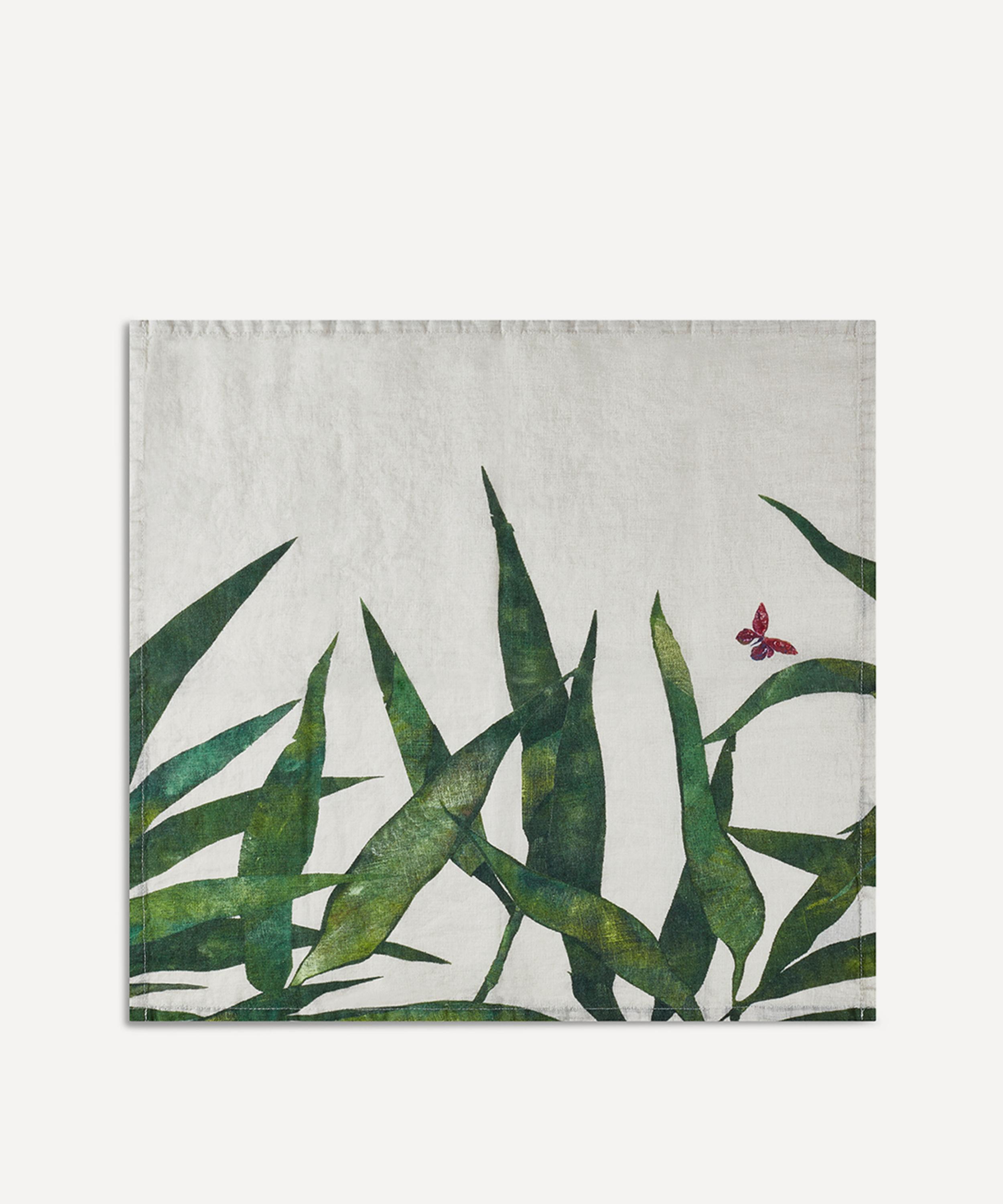 Summerill & Bishop X Chiara Grifantini Les Palmiers Linen Napkins Set Of Two In Green