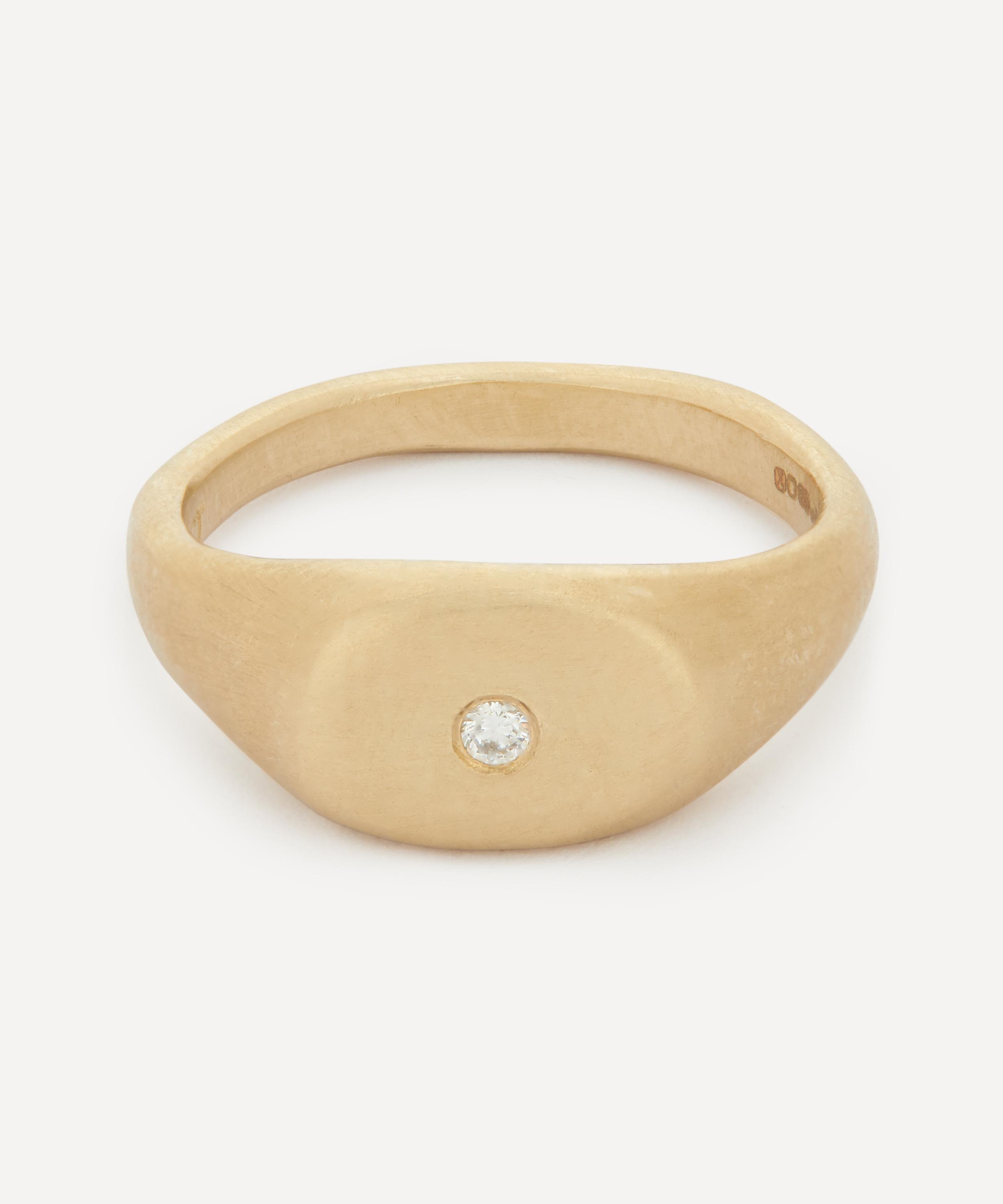 Seb Brown 9ct Gold Lozenge Diamond Signet Ring