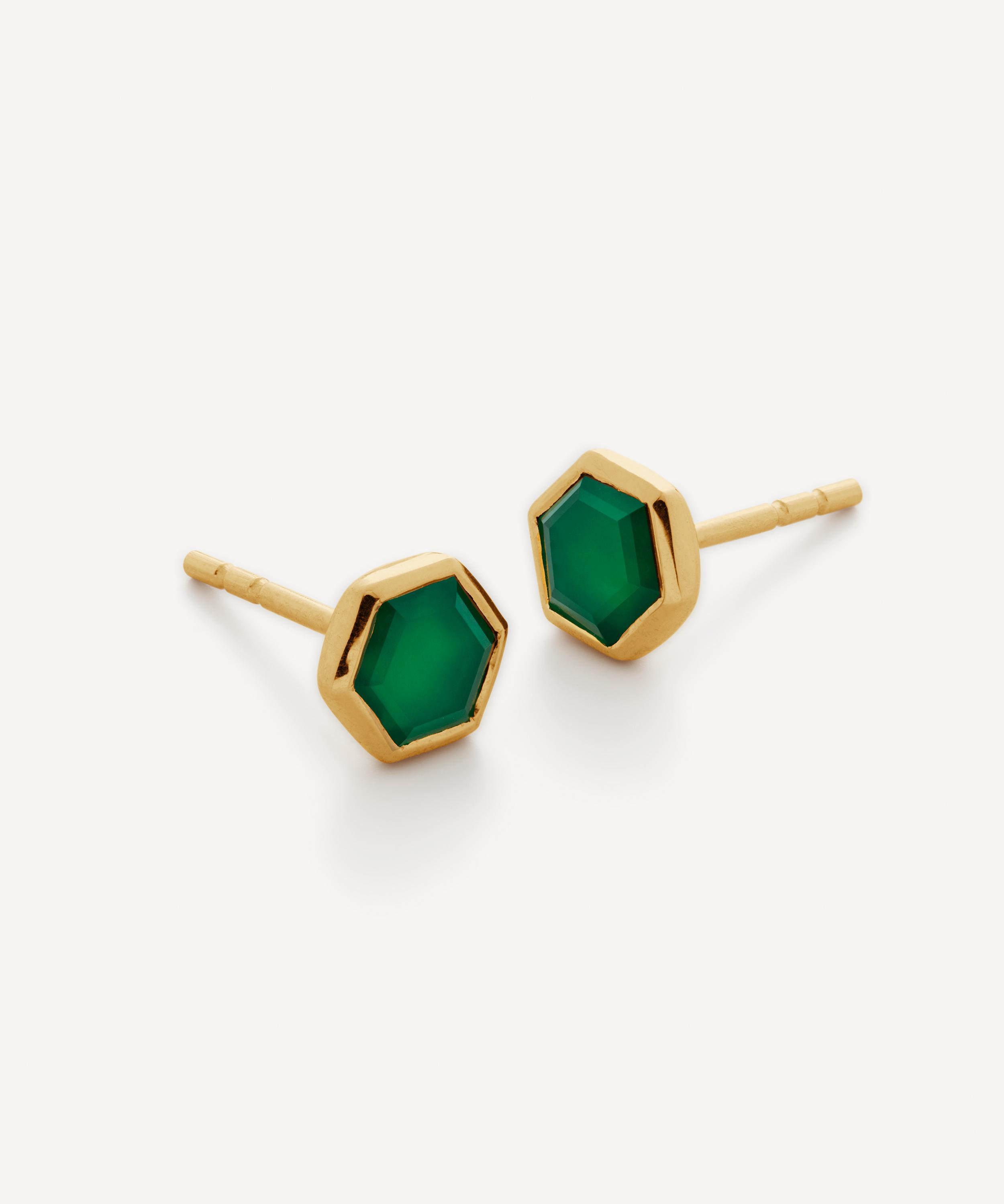 Monica Vinader X Kate Young 18ct Gold-Plated Vermeil Silver Gemstone Stud Earring Luxury Christmas Gift / Present