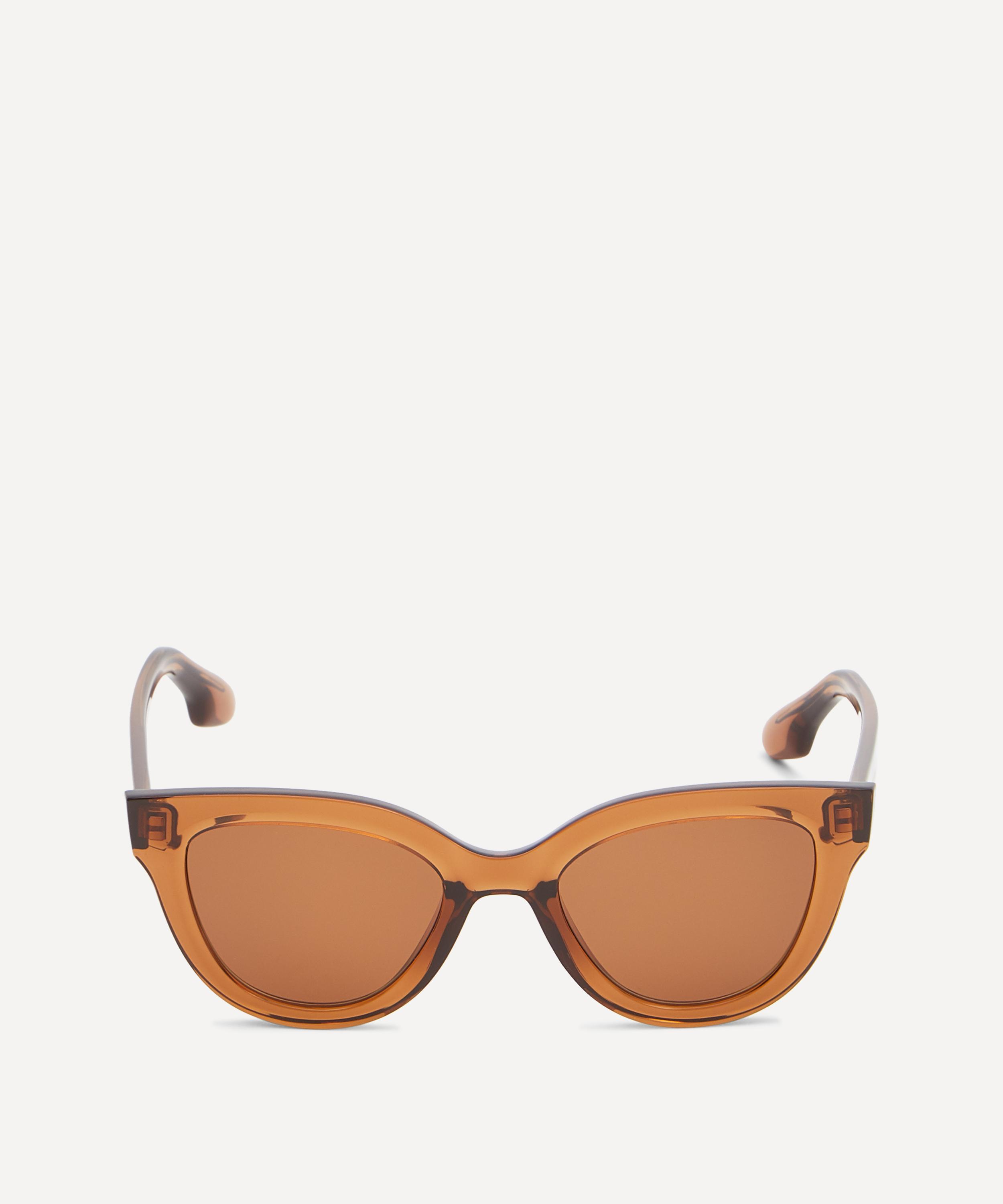 Victoria Beckham Denim Round Acetate Sunglasses In Dark Beige