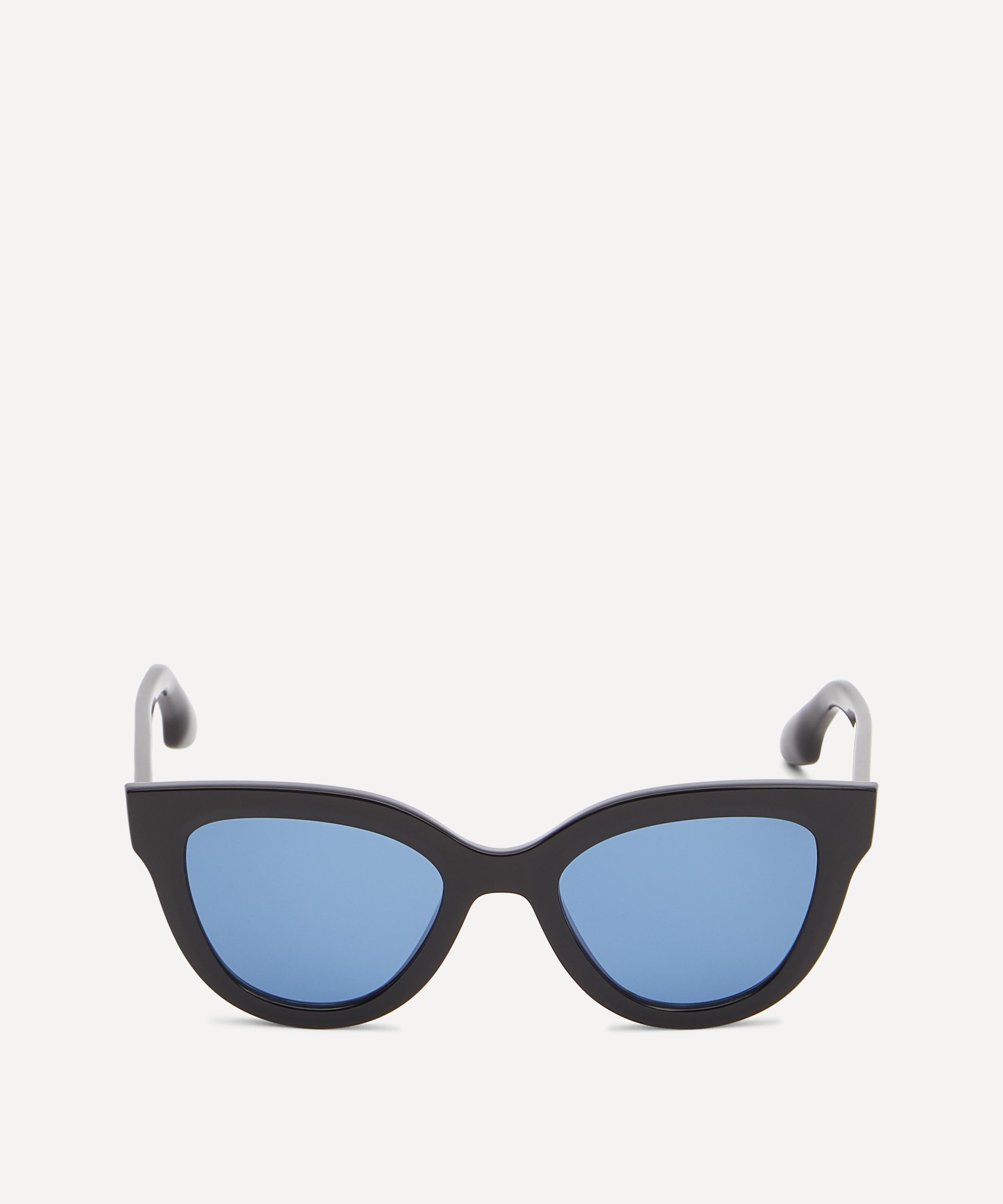 Victoria Beckham Denim Round Acetate Sunglasses In Black
