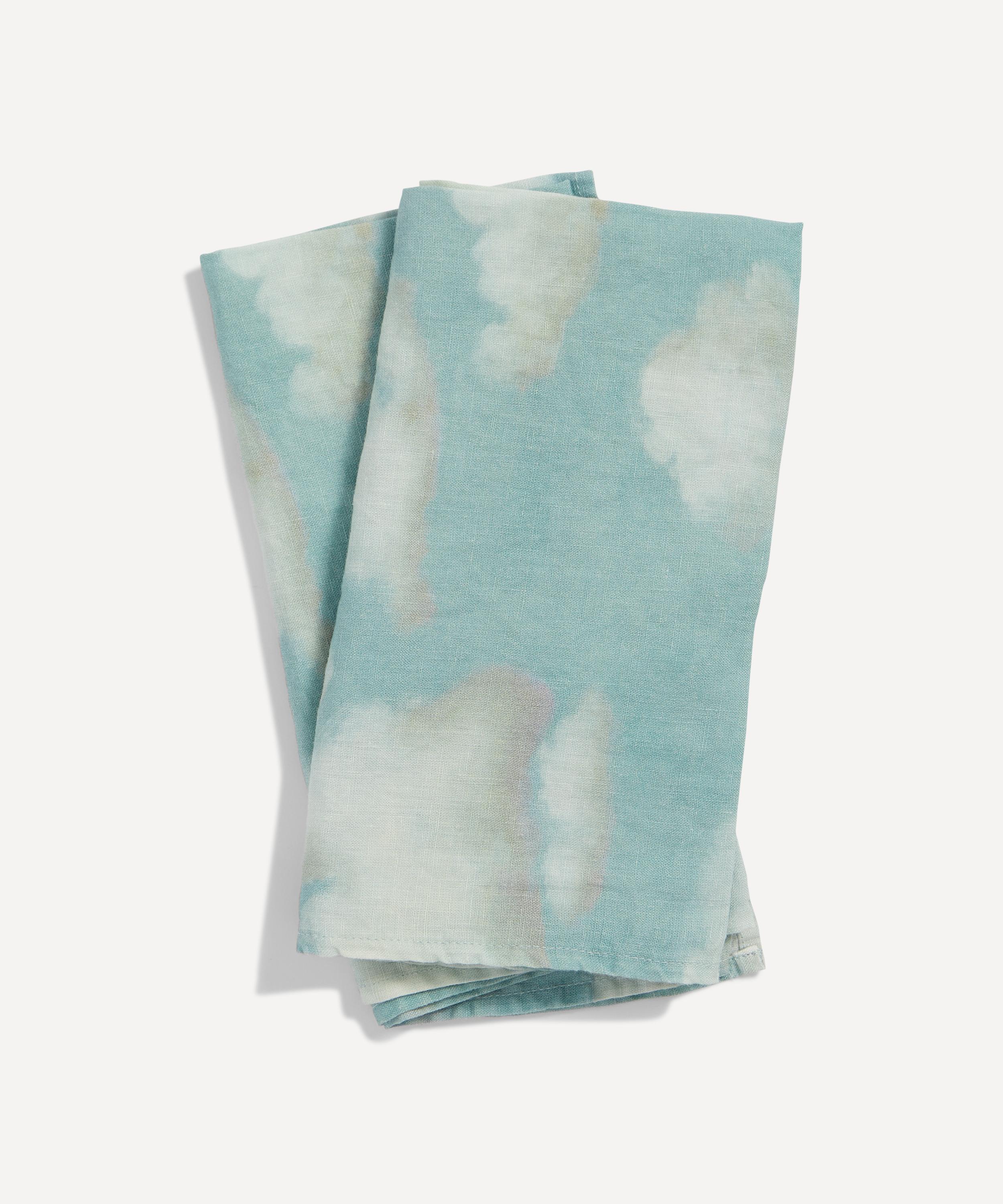 Summerill & Bishop Nuages Linen Napkins Set Of Two In Blue