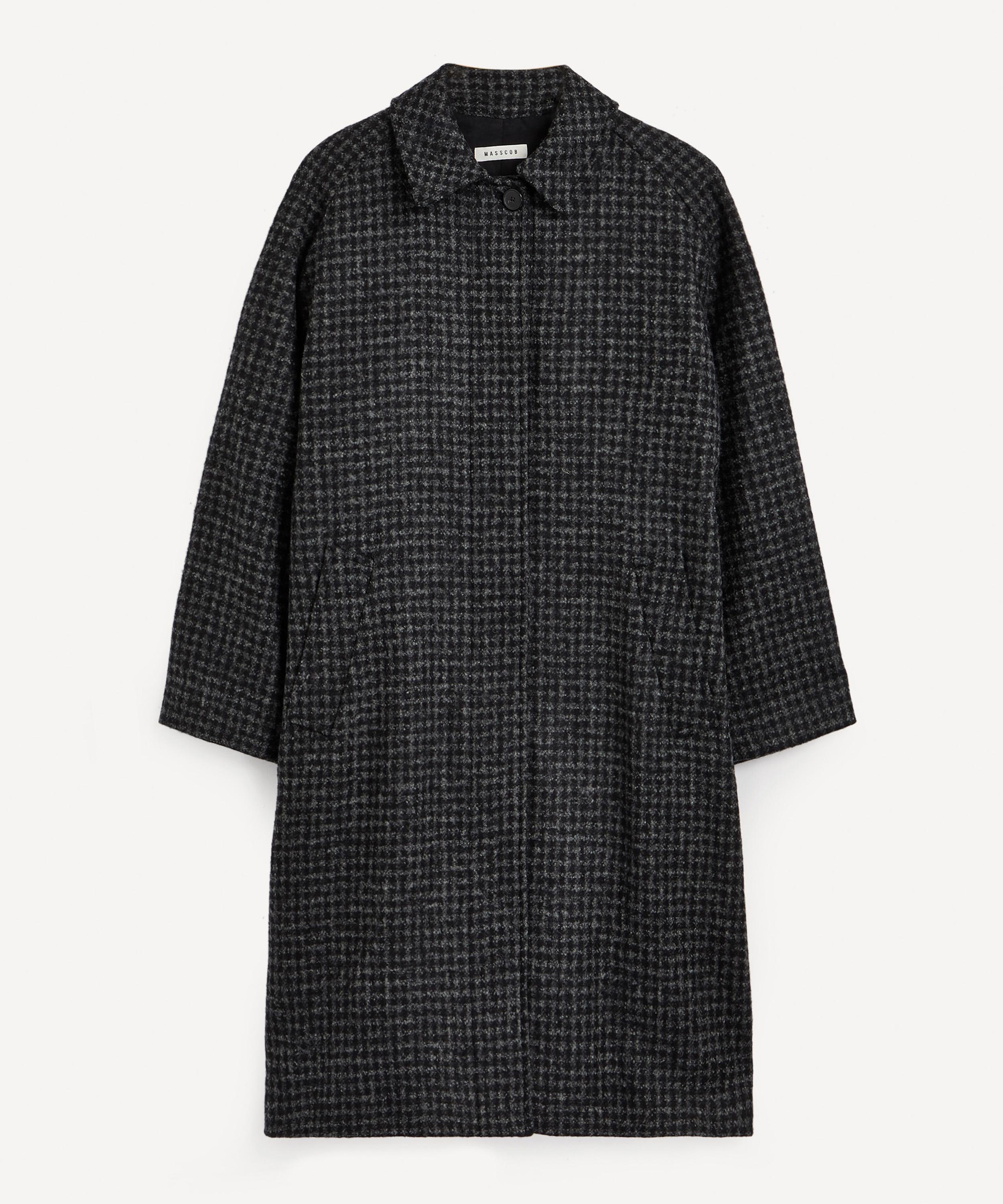 Masscob Albert Check Coat In Charcoal